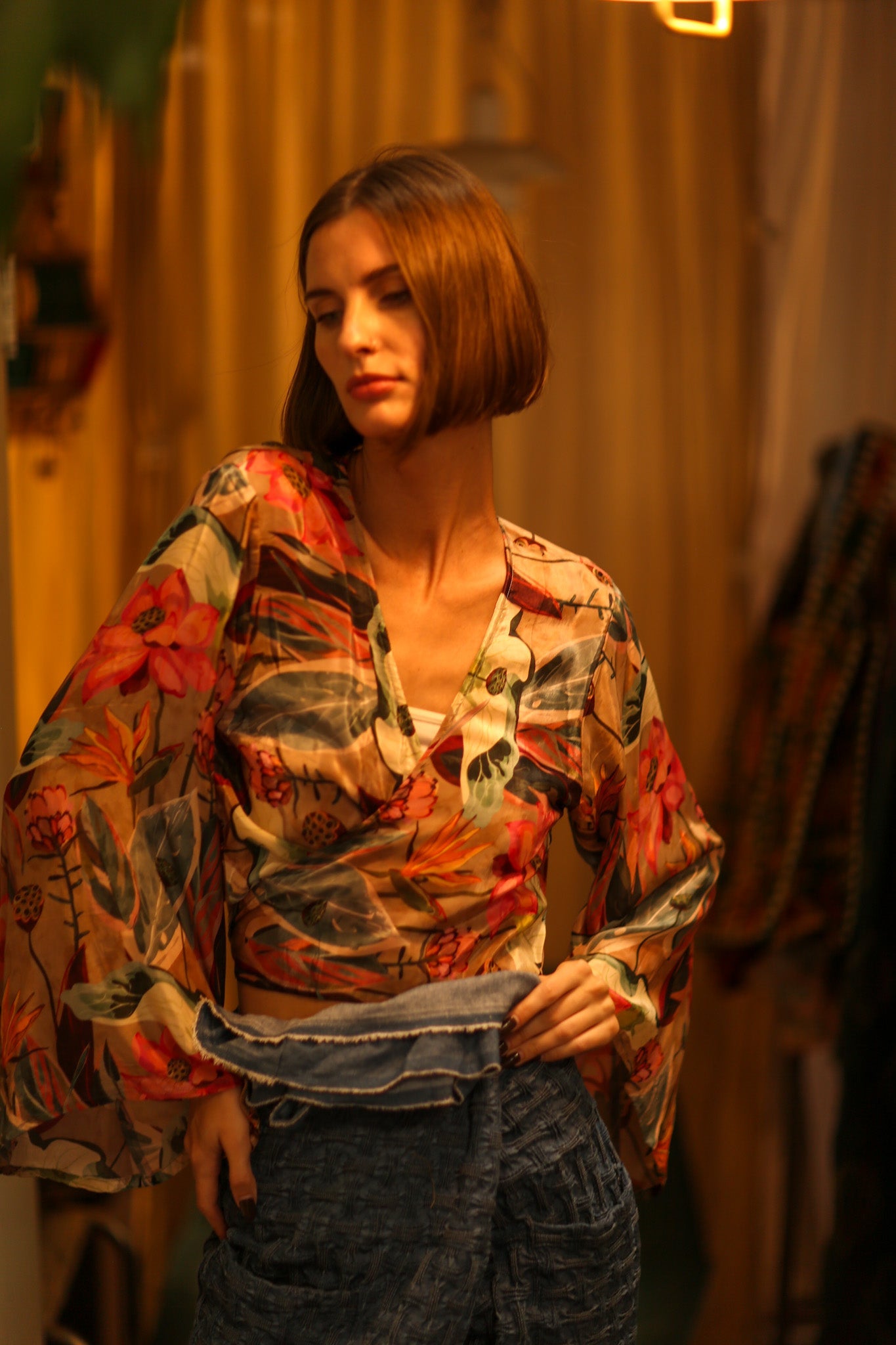 SILK WRAP TOP AURELIA LOTUS - BANGKOK TAILOR CLOTHING STORE - HANDMADE CLOTHING