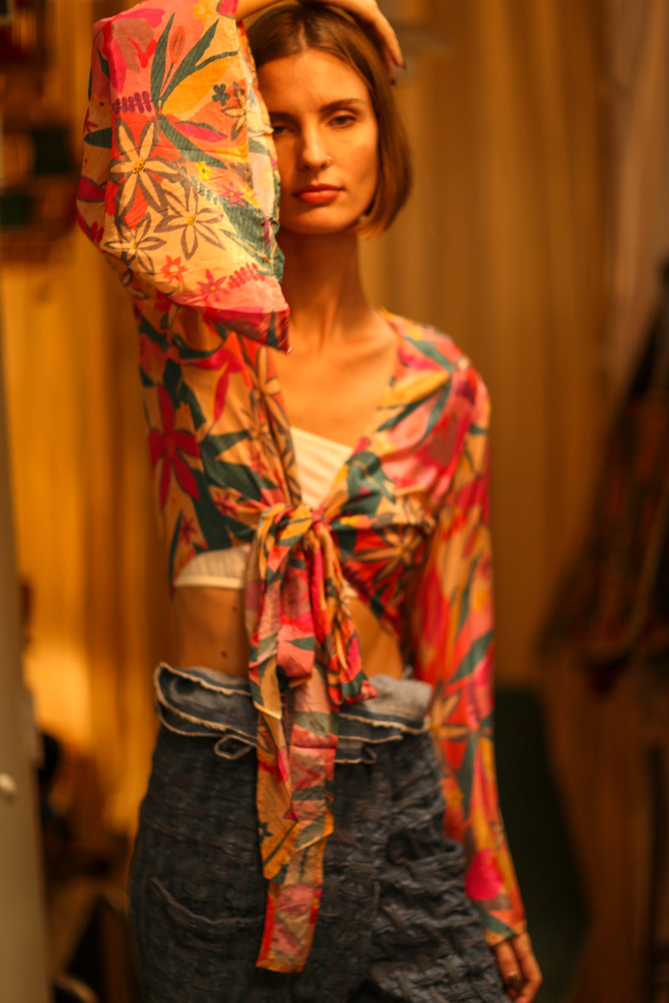 SILK WRAP TOP AURELIA NYLA - BANGKOK TAILOR CLOTHING STORE - HANDMADE CLOTHING