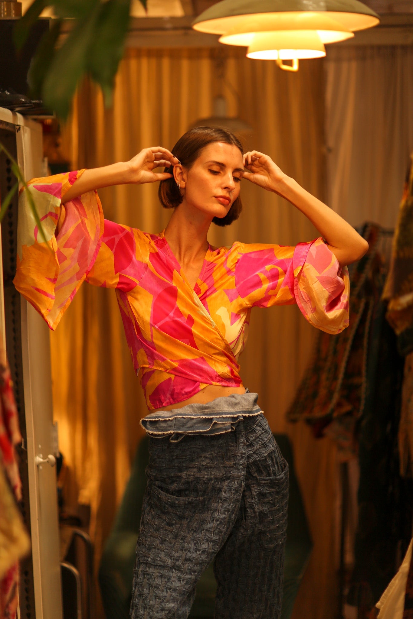 SILK WRAP TOP AURELIA URA - BANGKOK TAILOR CLOTHING STORE - HANDMADE CLOTHING