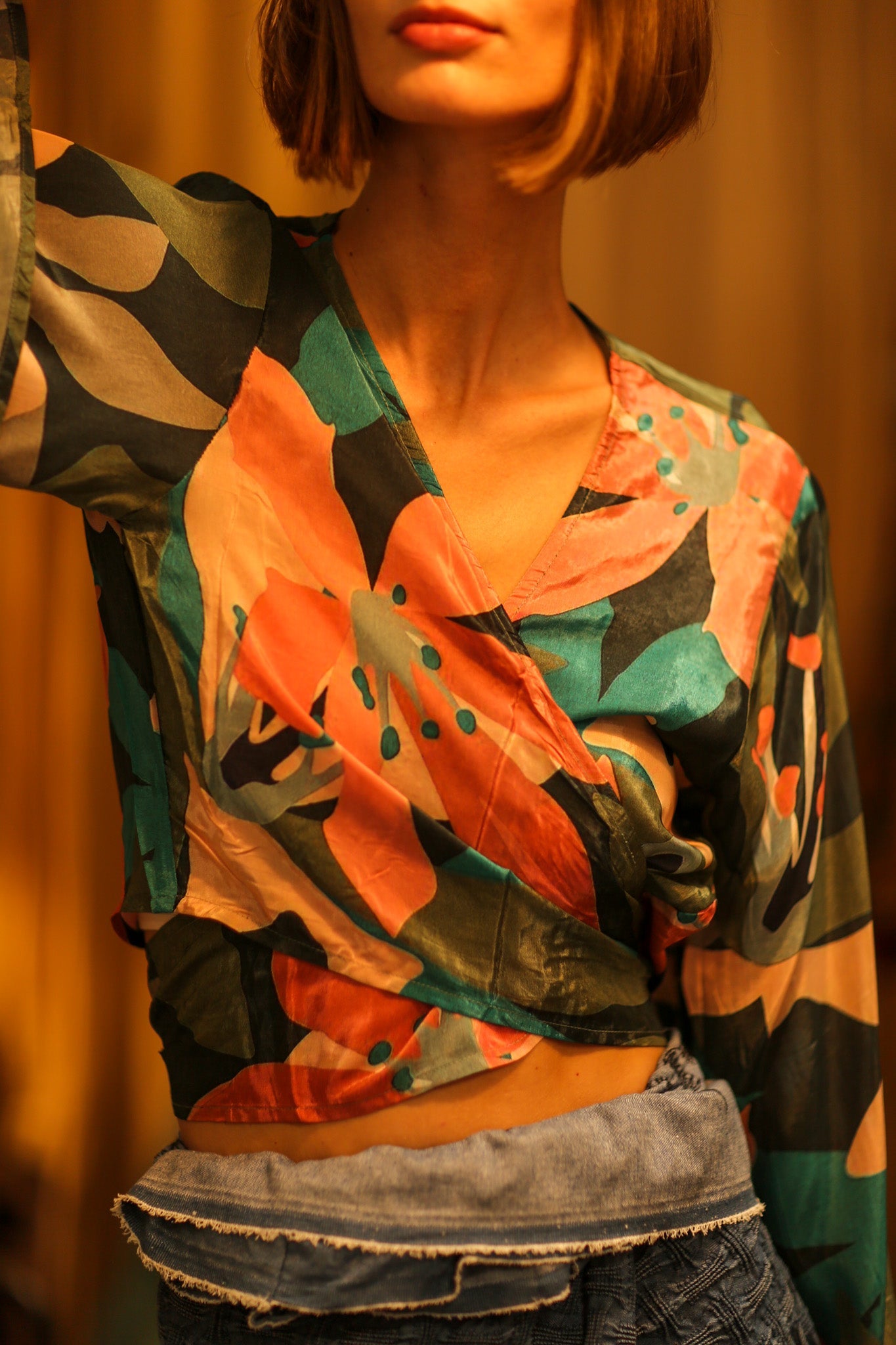 SILK WRAP TOP AURELIE TYRA - BANGKOK TAILOR CLOTHING STORE - HANDMADE CLOTHING