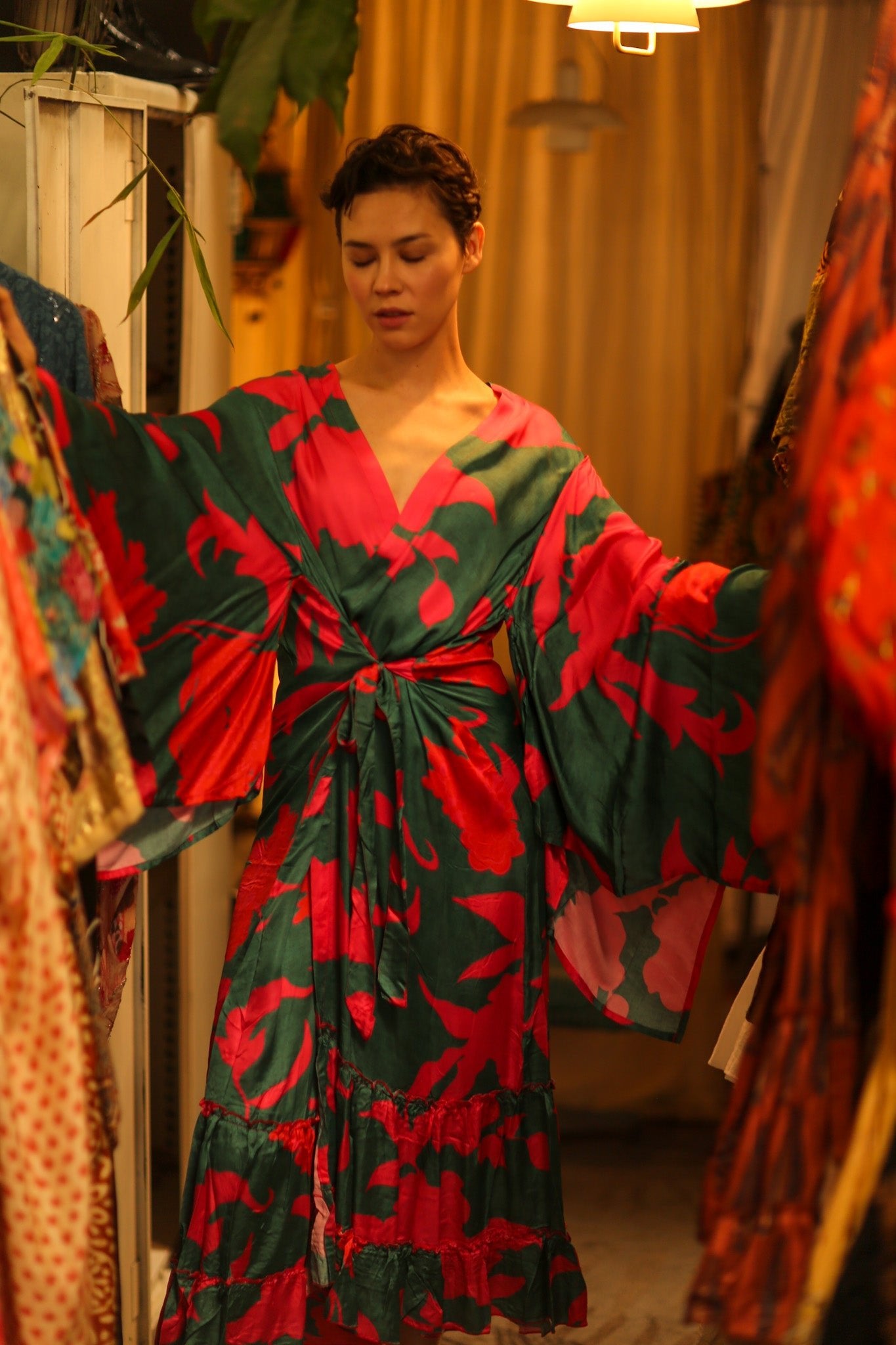 SILK XXL KIMONO FRANKY - BANGKOK TAILOR CLOTHING STORE - HANDMADE CLOTHING