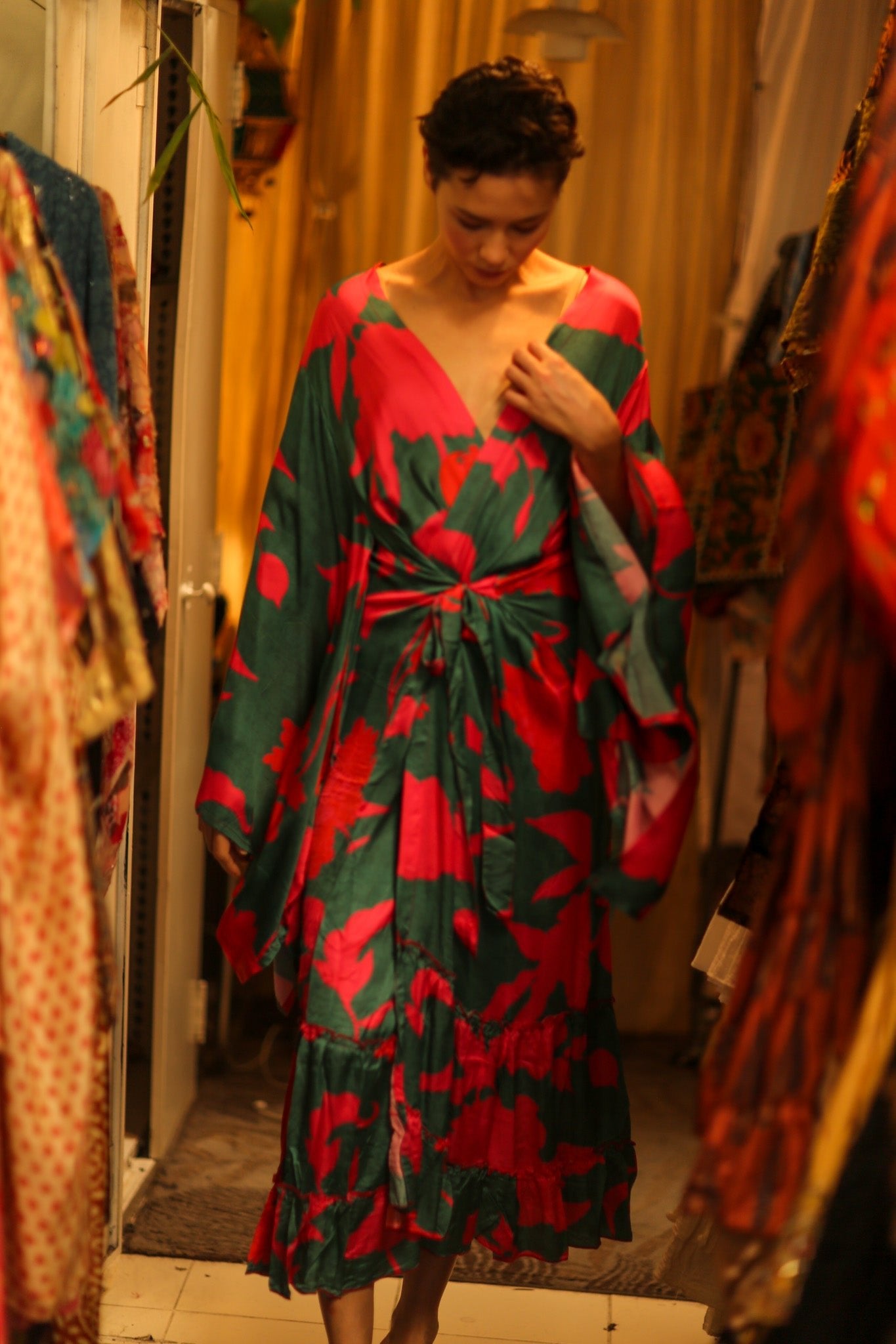 SILK XXL KIMONO FRANKY - BANGKOK TAILOR CLOTHING STORE - HANDMADE CLOTHING