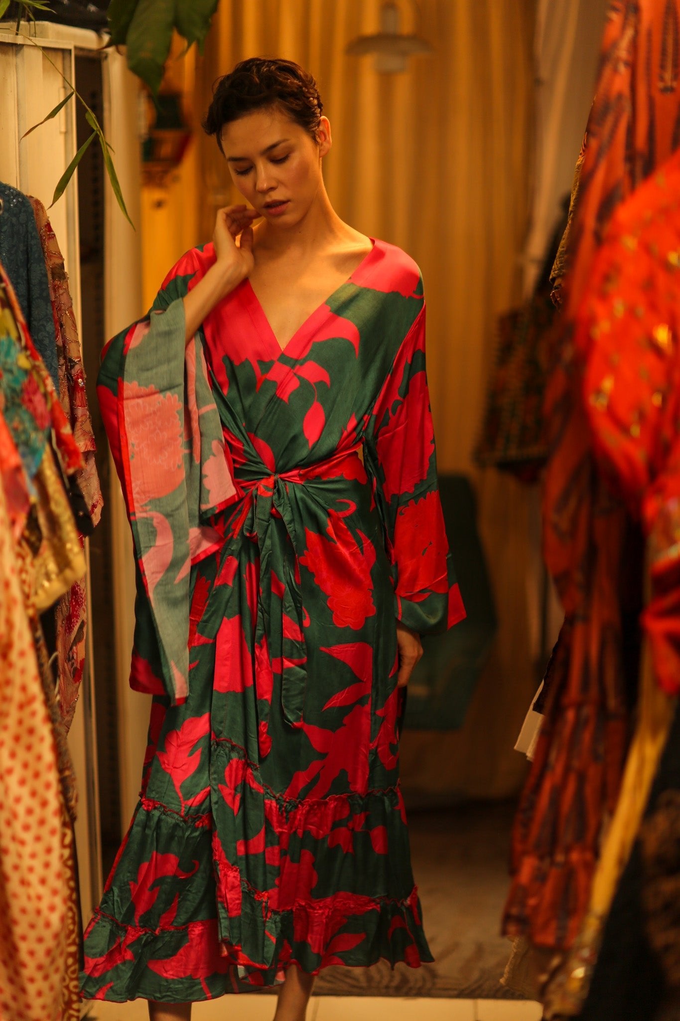 SILK XXL KIMONO FRANKY - BANGKOK TAILOR CLOTHING STORE - HANDMADE CLOTHING