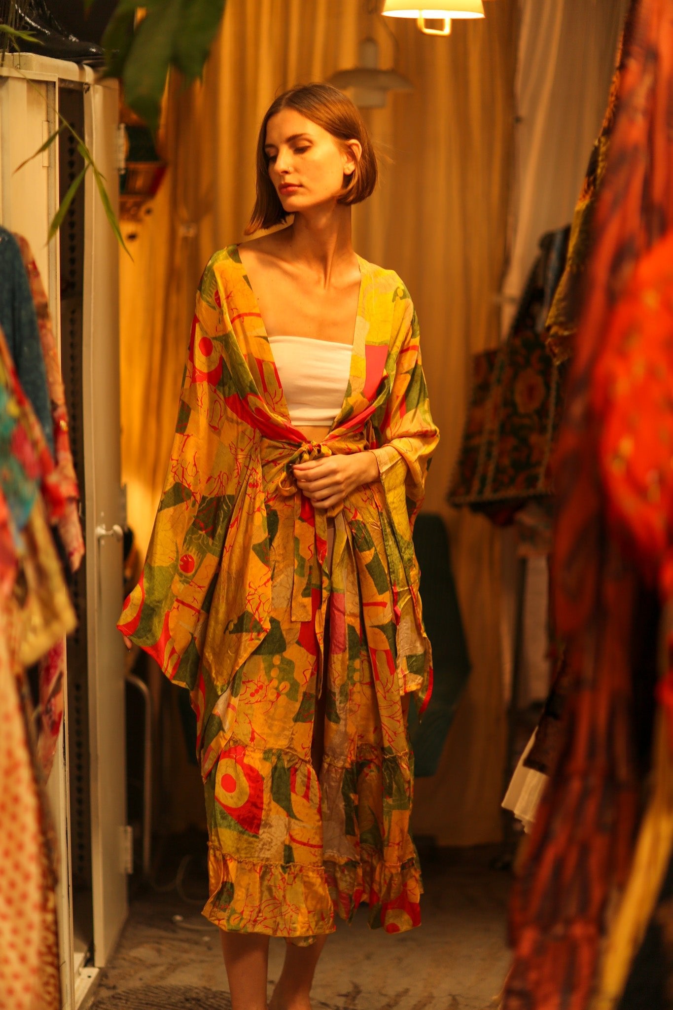 SILK XXL WING KIMONO MONI - BANGKOK TAILOR CLOTHING STORE - HANDMADE CLOTHING