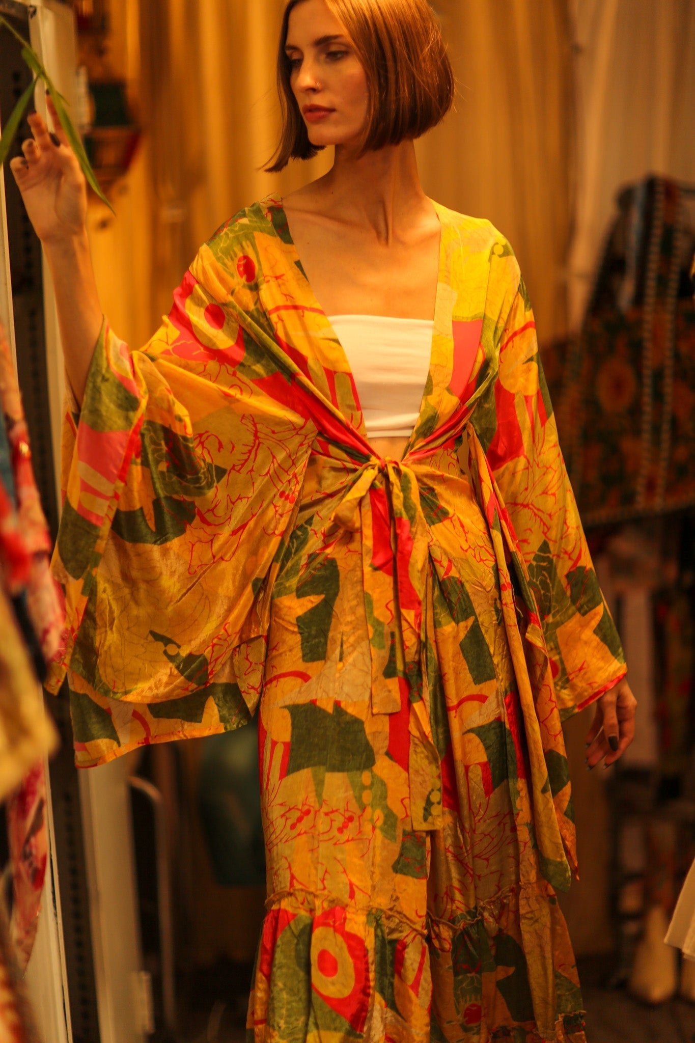 SILK XXL WING KIMONO MONI - BANGKOK TAILOR CLOTHING STORE - HANDMADE CLOTHING
