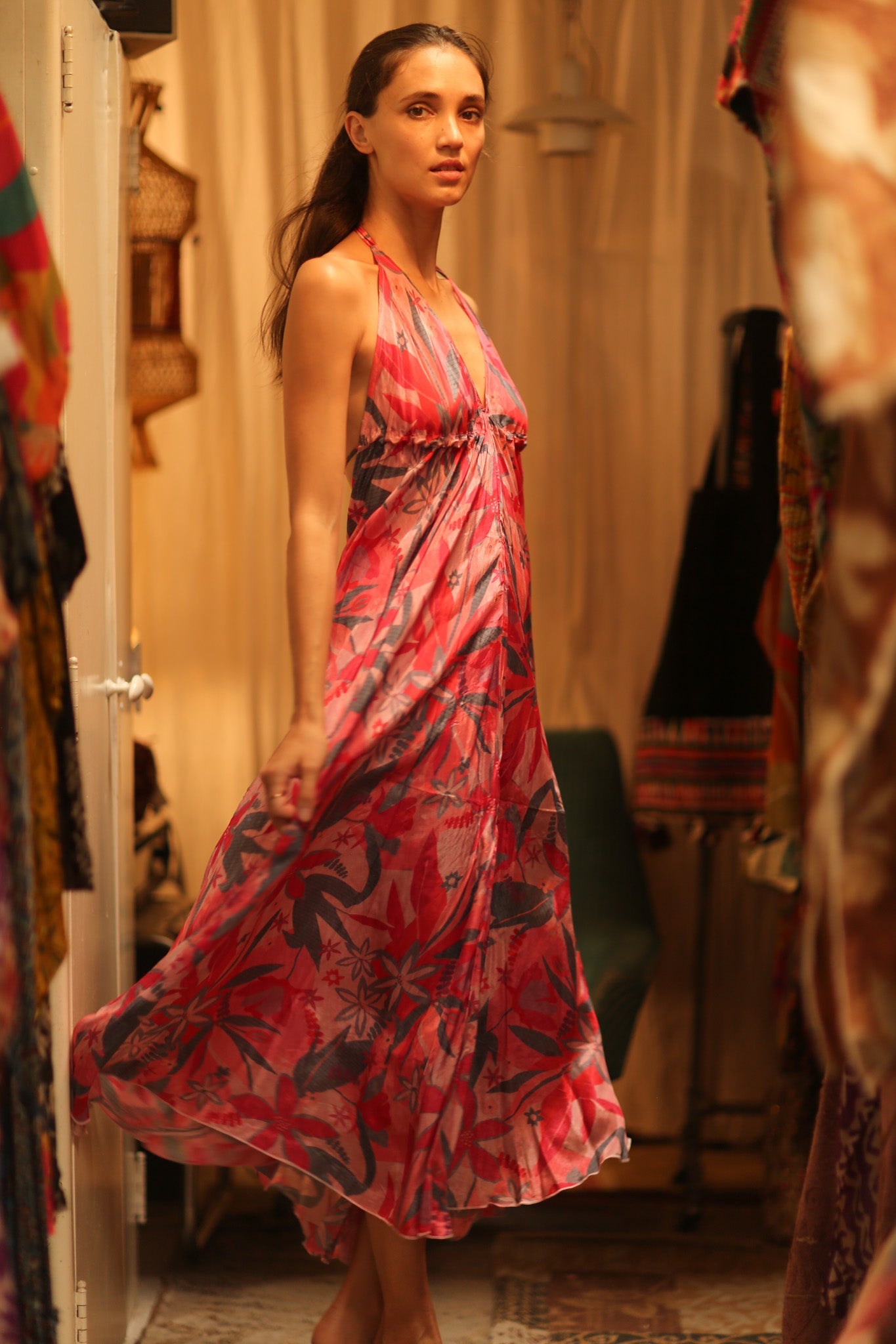 SUMMER STRAP DRESS HANNAH PINK DREAM EDIT - BANGKOK TAILOR CLOTHING STORE - HANDMADE CLOTHING