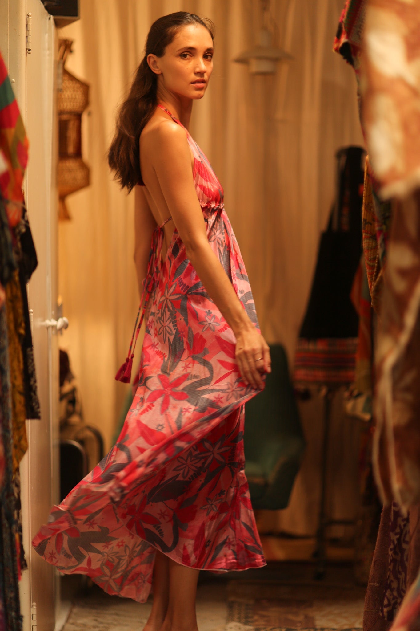 SUMMER STRAP DRESS HANNAH PINK DREAM EDIT - BANGKOK TAILOR CLOTHING STORE - HANDMADE CLOTHING