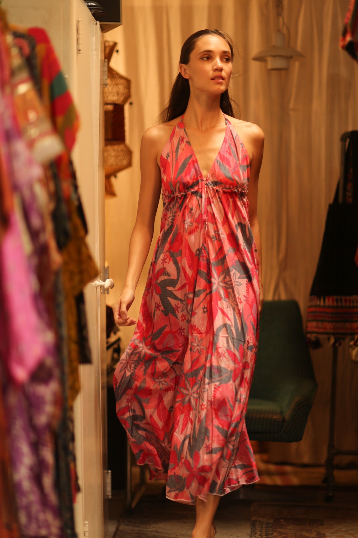 SUMMER STRAP DRESS HANNAH PINK DREAM EDIT - BANGKOK TAILOR CLOTHING STORE - HANDMADE CLOTHING