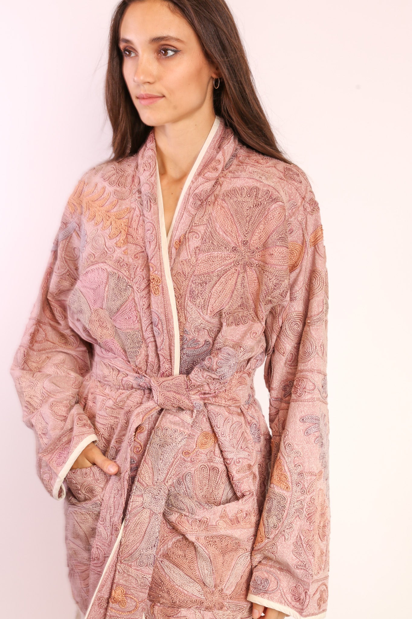 SUZANI EMBROIDERED JACKET COAT AYMA - BANGKOK TAILOR CLOTHING STORE - HANDMADE CLOTHING