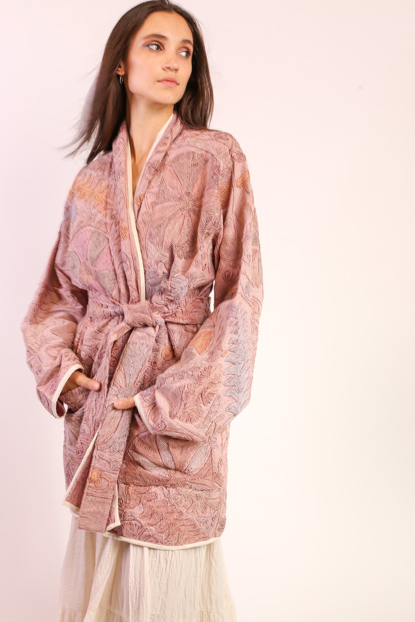 SUZANI EMBROIDERED JACKET COAT AYMA - BANGKOK TAILOR CLOTHING STORE - HANDMADE CLOTHING