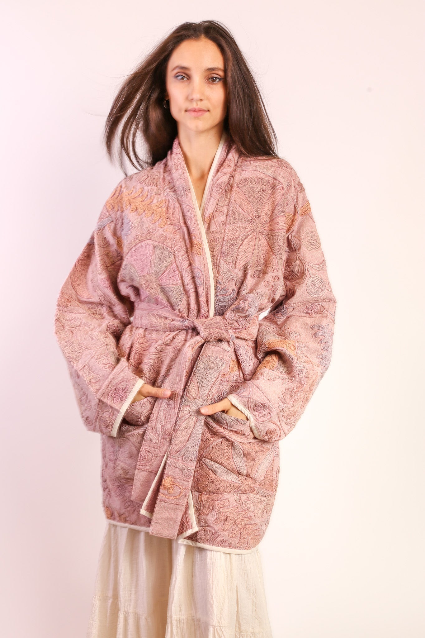 SUZANI EMBROIDERED JACKET COAT AYMA - BANGKOK TAILOR CLOTHING STORE - HANDMADE CLOTHING