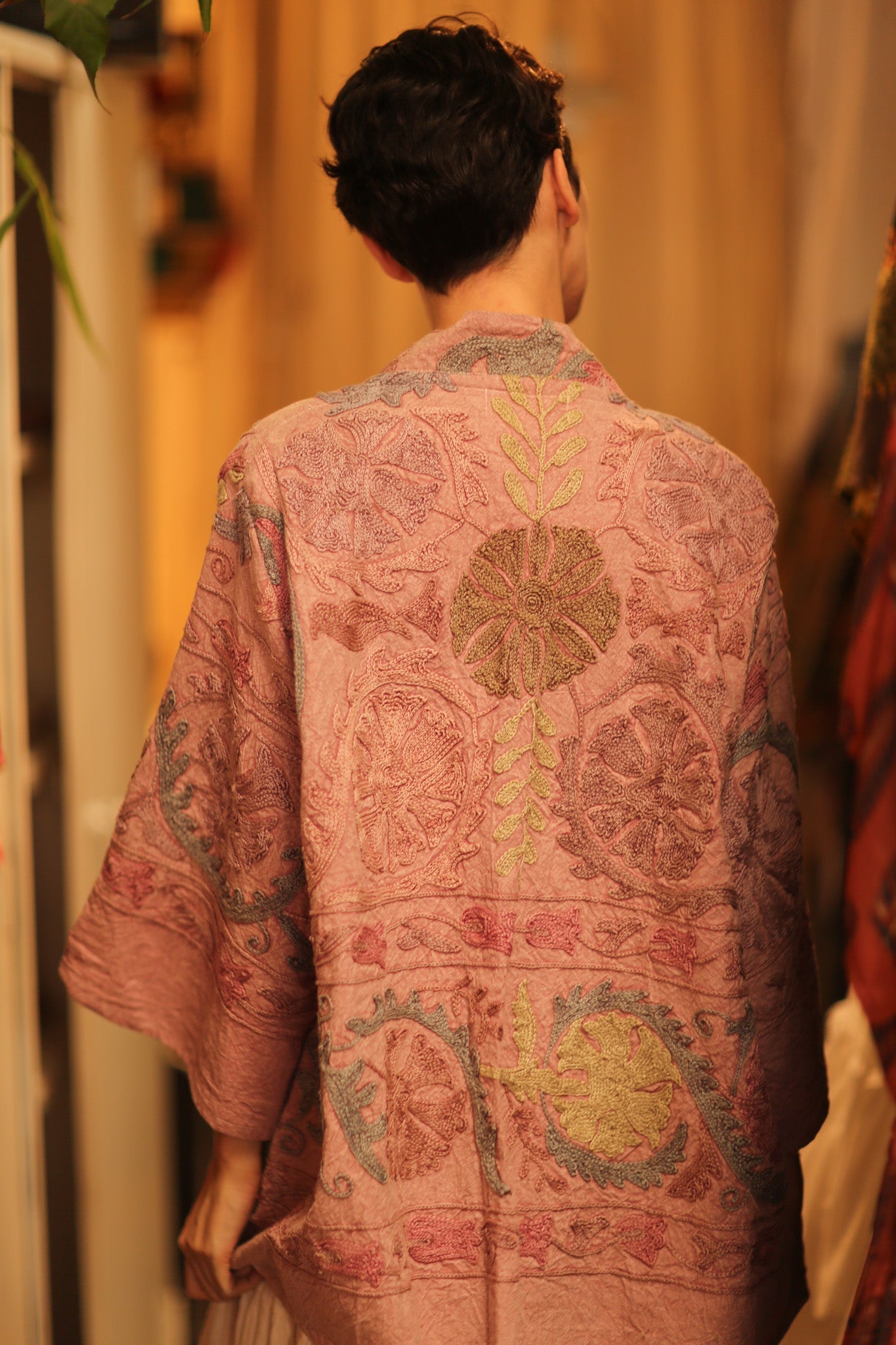 SUZANI SHORT KIMONO MONTY PINK ASSORTED - BANGKOK TAILOR CLOTHING STORE - HANDMADE CLOTHING