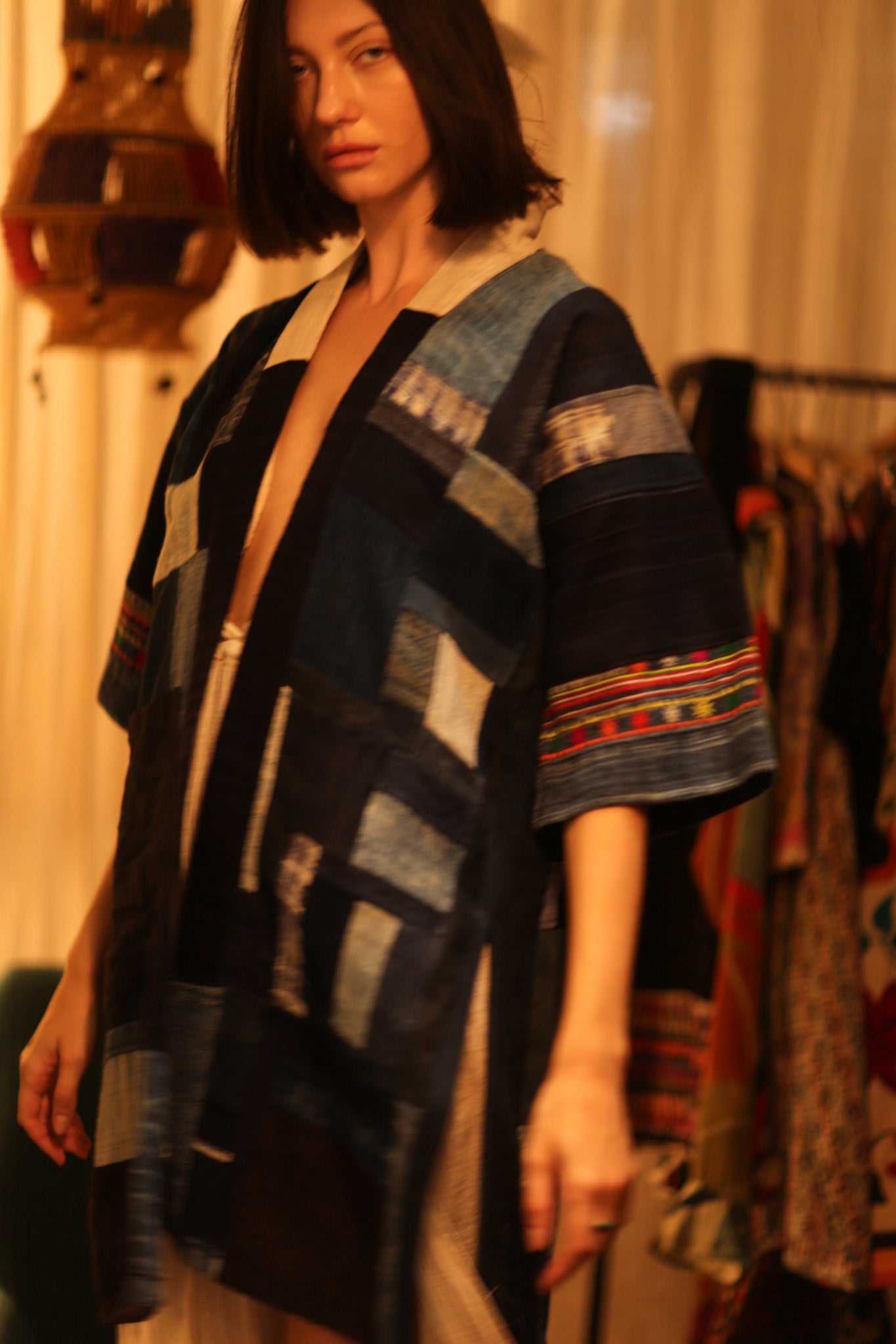 TRIBAL ARTISAN KIMONO PITRA - BANGKOK TAILOR CLOTHING STORE - HANDMADE CLOTHING