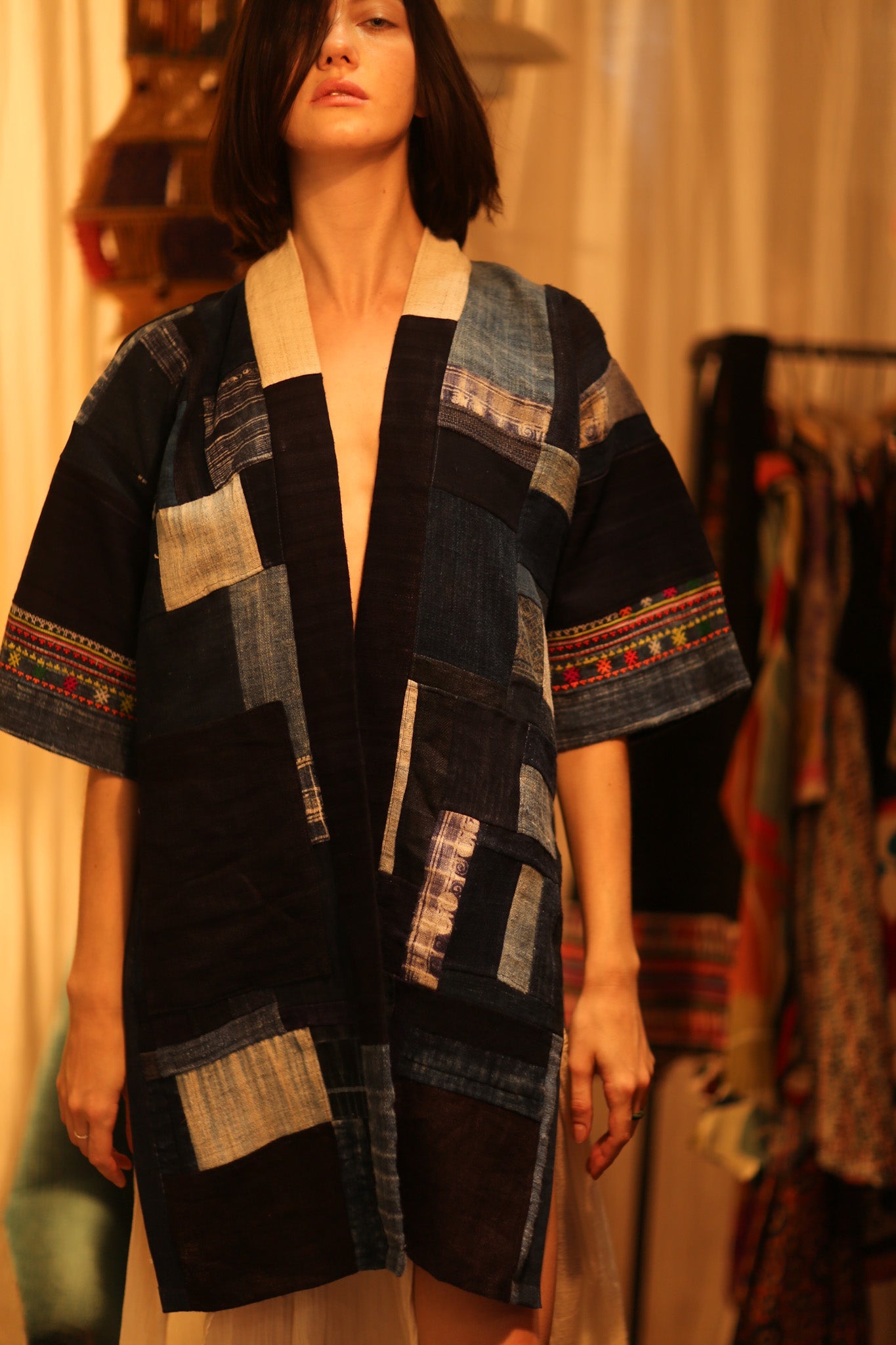 TRIBAL ARTISAN KIMONO PITRA - BANGKOK TAILOR CLOTHING STORE - HANDMADE CLOTHING