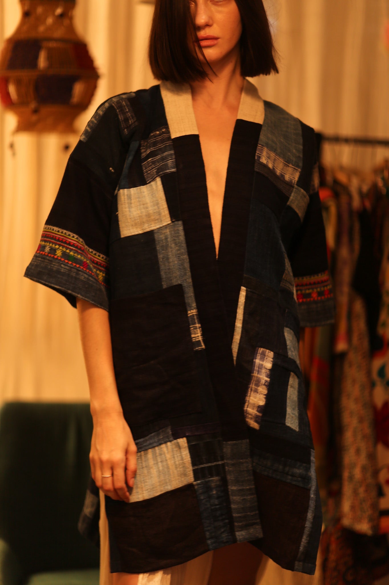 TRIBAL ARTISAN KIMONO PITRA - BANGKOK TAILOR CLOTHING STORE - HANDMADE CLOTHING