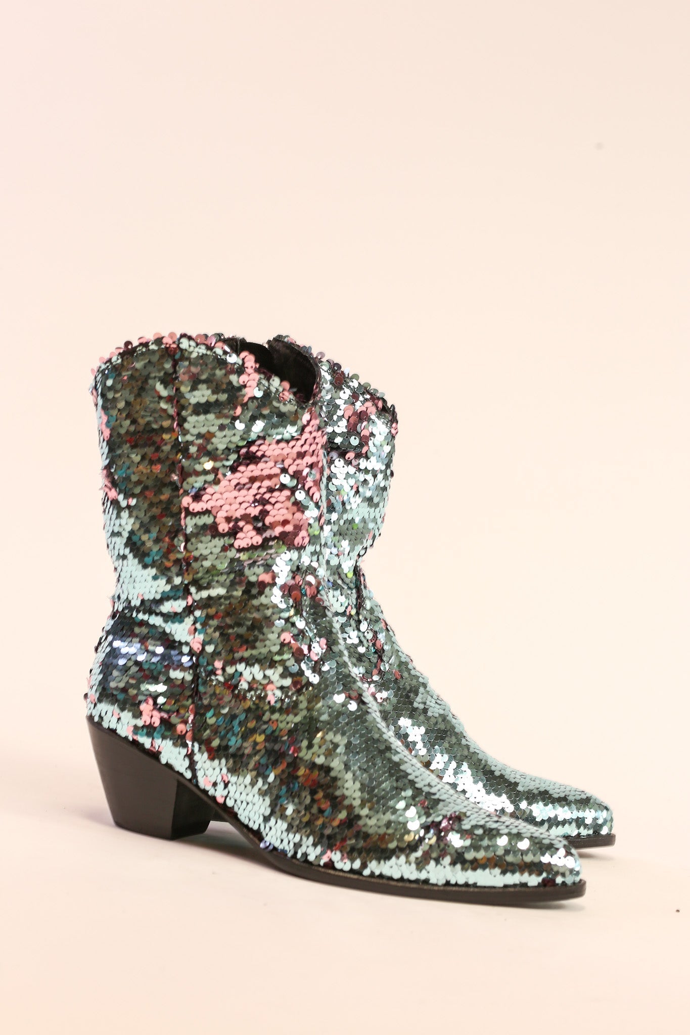 TWO TONE SEQUIN BOOTS TAHSI - BANGKOK TAILOR CLOTHING STORE - HANDMADE CLOTHING