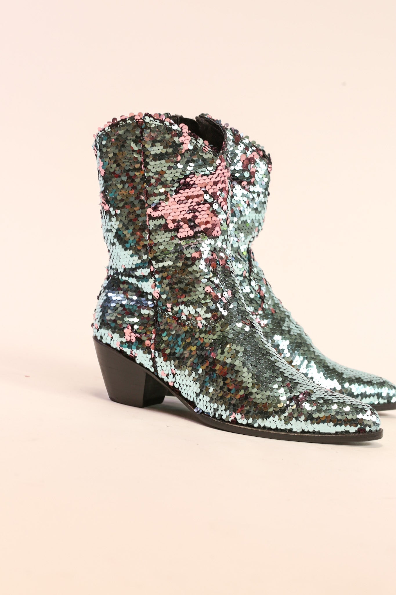 TWO TONE SEQUIN BOOTS TAHSI - BANGKOK TAILOR CLOTHING STORE - HANDMADE CLOTHING