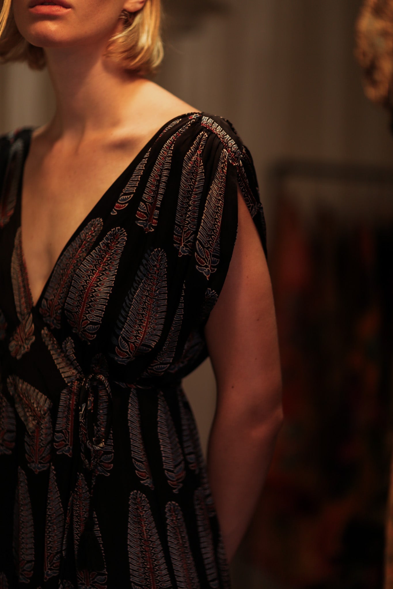 VICTORIA SILK DRESS BLACK FEATHER - BANGKOK TAILOR CLOTHING STORE - HANDMADE CLOTHING