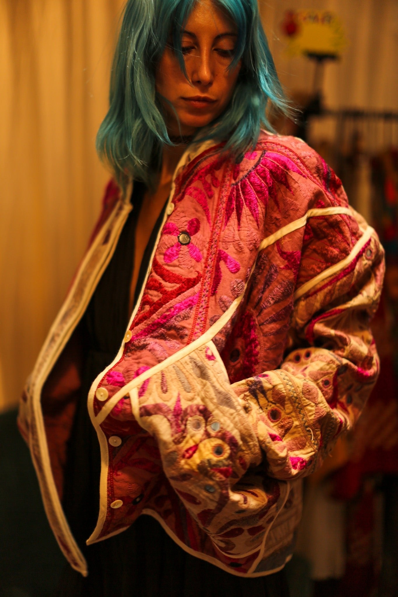 VINTAGE ANTIQUE FABRIC JACKET DEFNE - BANGKOK TAILOR CLOTHING STORE - HANDMADE CLOTHING