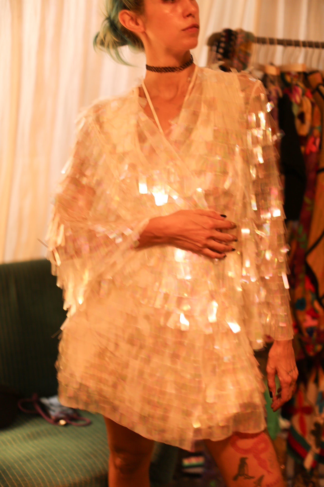 WHITE GLITTER KIMONO HEIKY - BANGKOK TAILOR CLOTHING STORE - HANDMADE CLOTHING