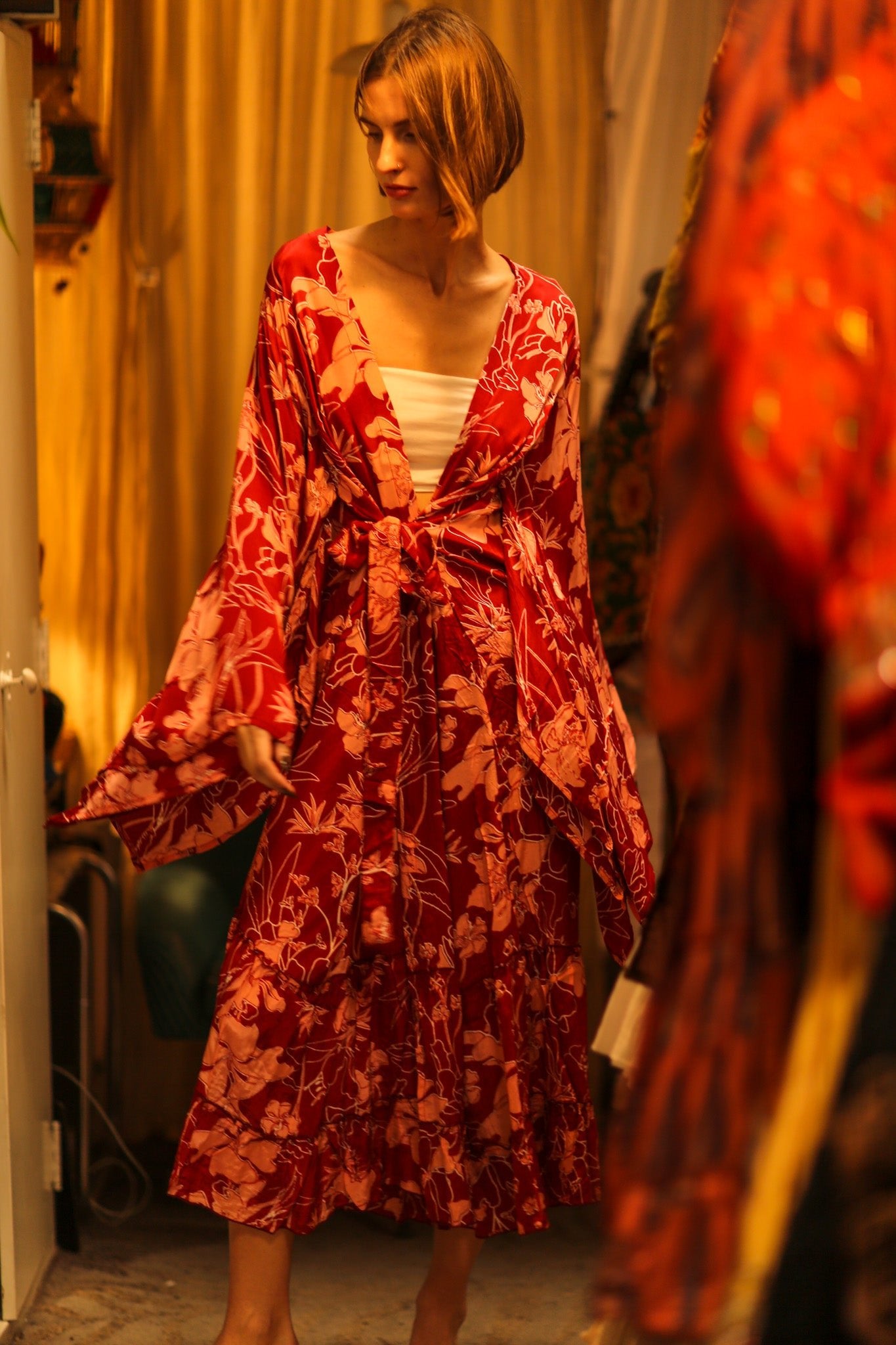 XXL WING SILK KIMONO JEEN - BANGKOK TAILOR CLOTHING STORE - HANDMADE CLOTHING