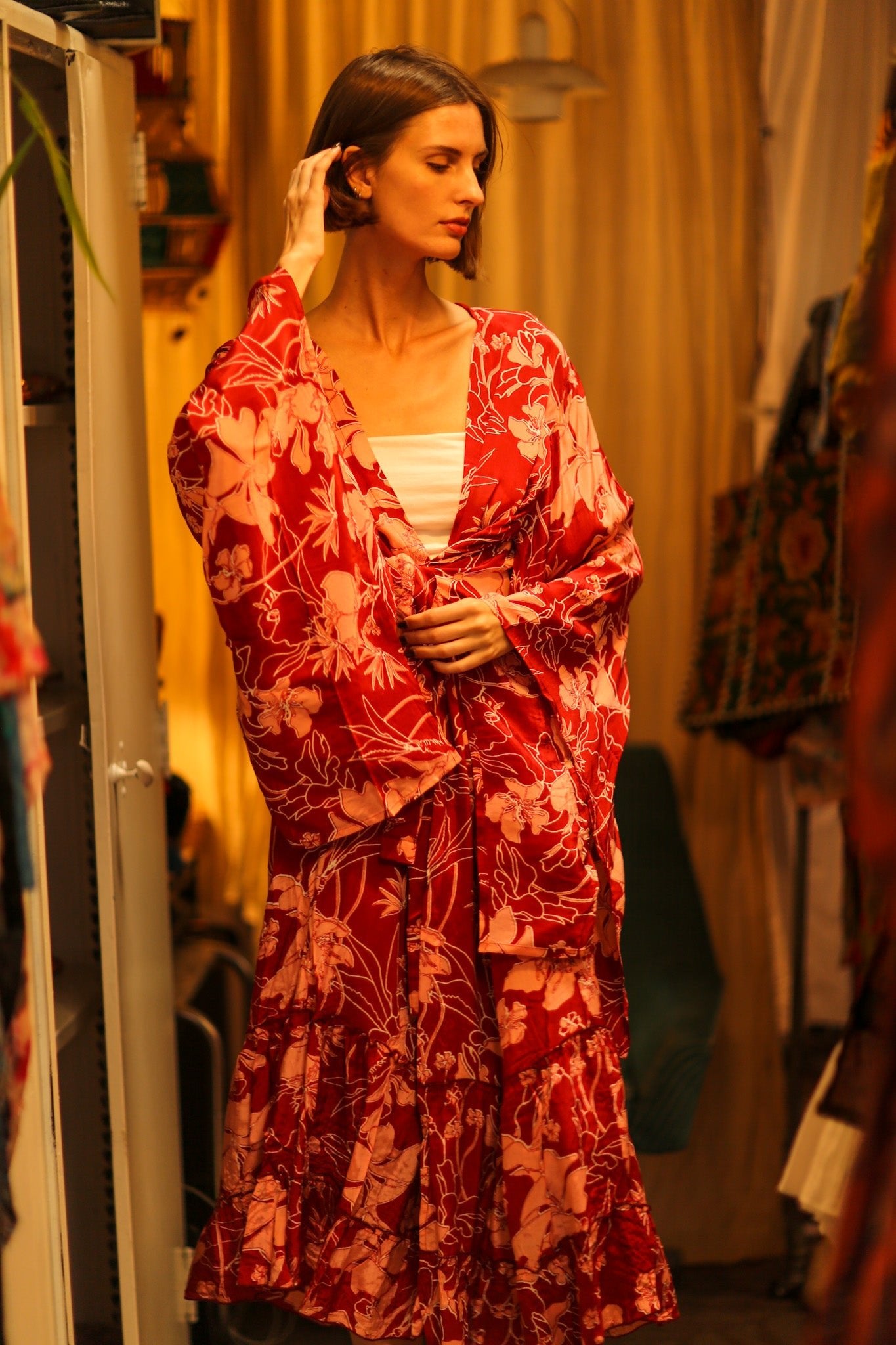 XXL WING SILK KIMONO JEEN - BANGKOK TAILOR CLOTHING STORE - HANDMADE CLOTHING
