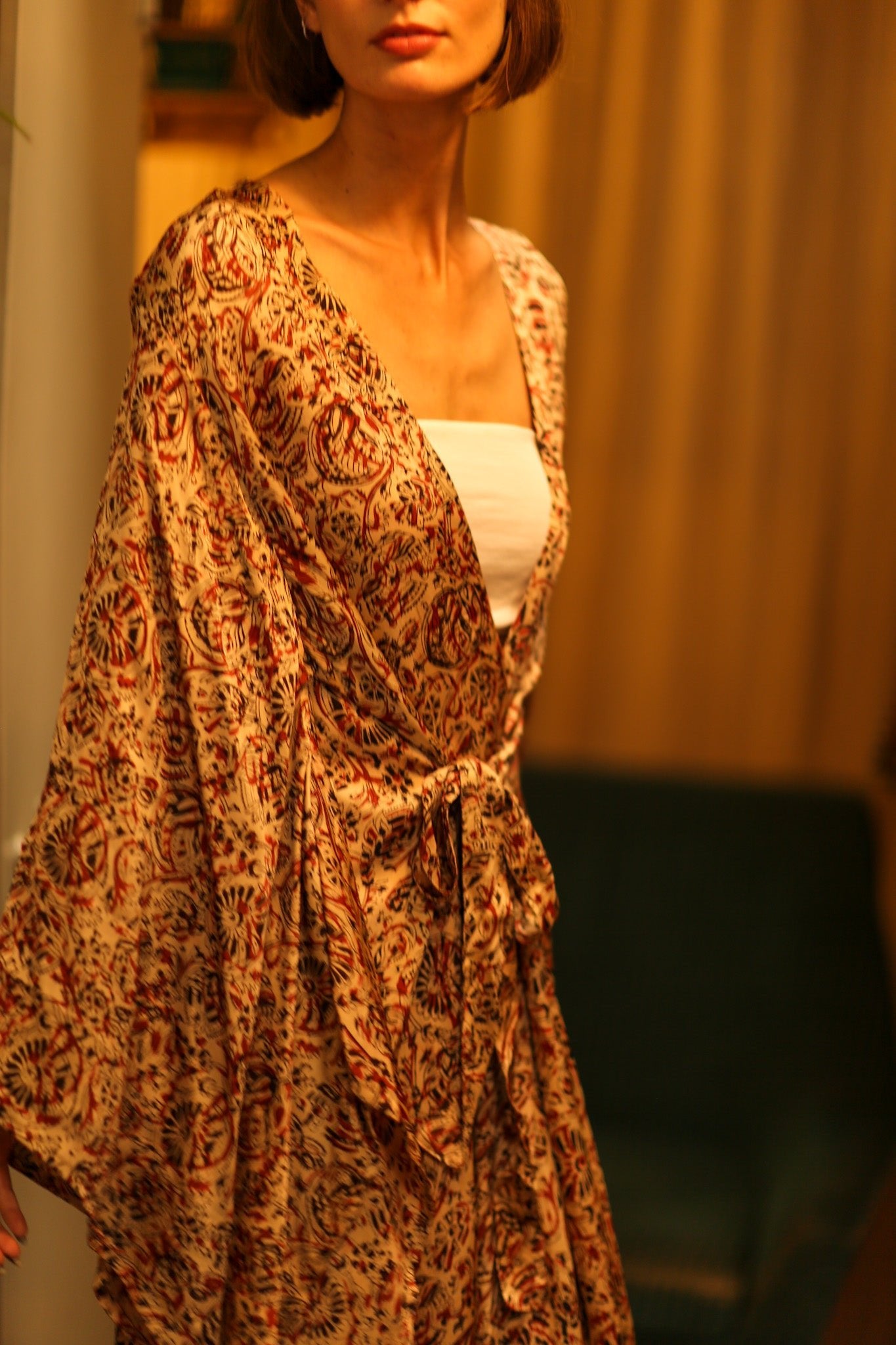 XXL WING SILk KIMONO PINA - BANGKOK TAILOR CLOTHING STORE - HANDMADE CLOTHING