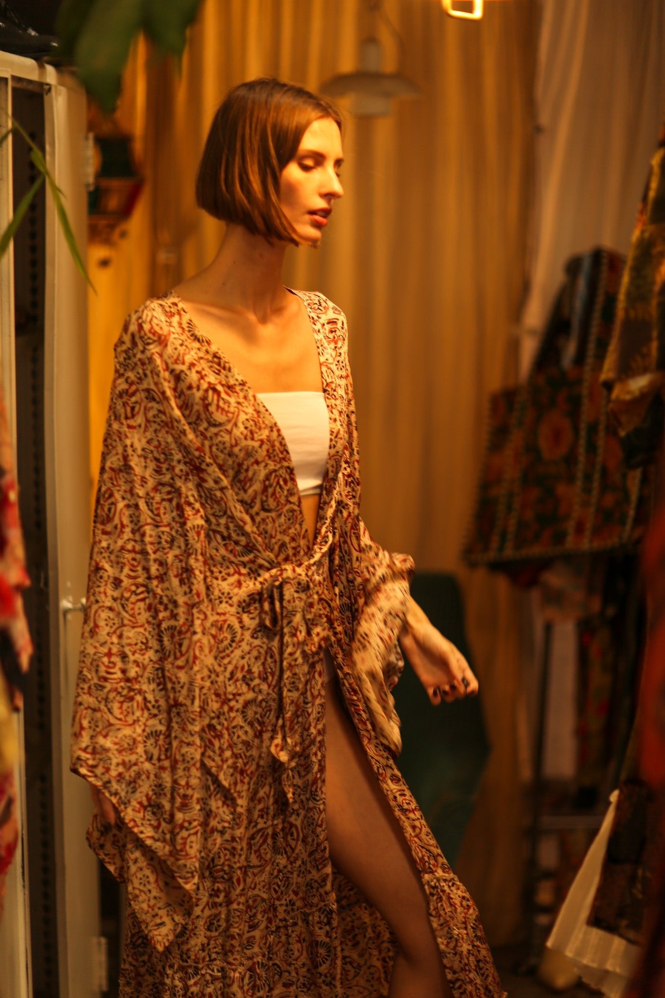 XXL WING SILk KIMONO PINA - BANGKOK TAILOR CLOTHING STORE - HANDMADE CLOTHING