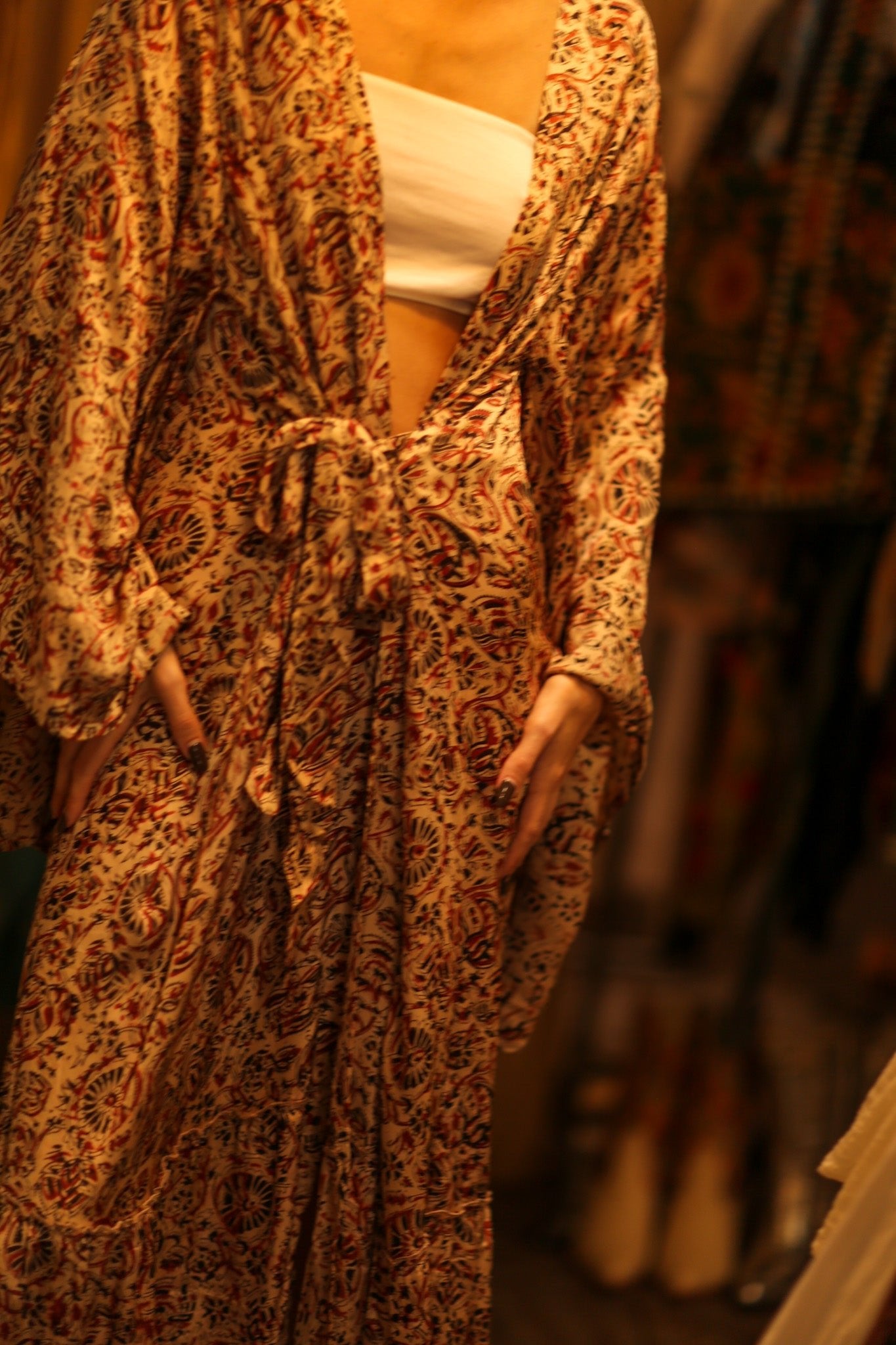 XXL WING SILk KIMONO PINA - BANGKOK TAILOR CLOTHING STORE - HANDMADE CLOTHING