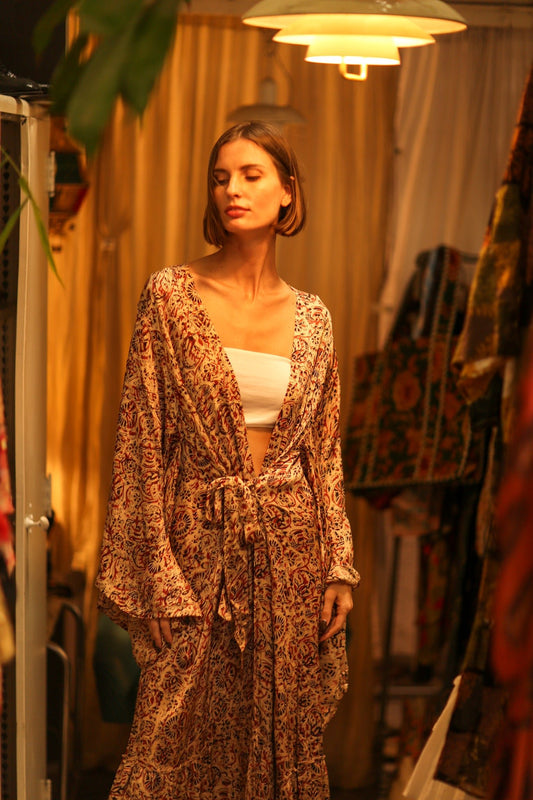XXL WING SILk KIMONO PINA - BANGKOK TAILOR CLOTHING STORE - HANDMADE CLOTHING