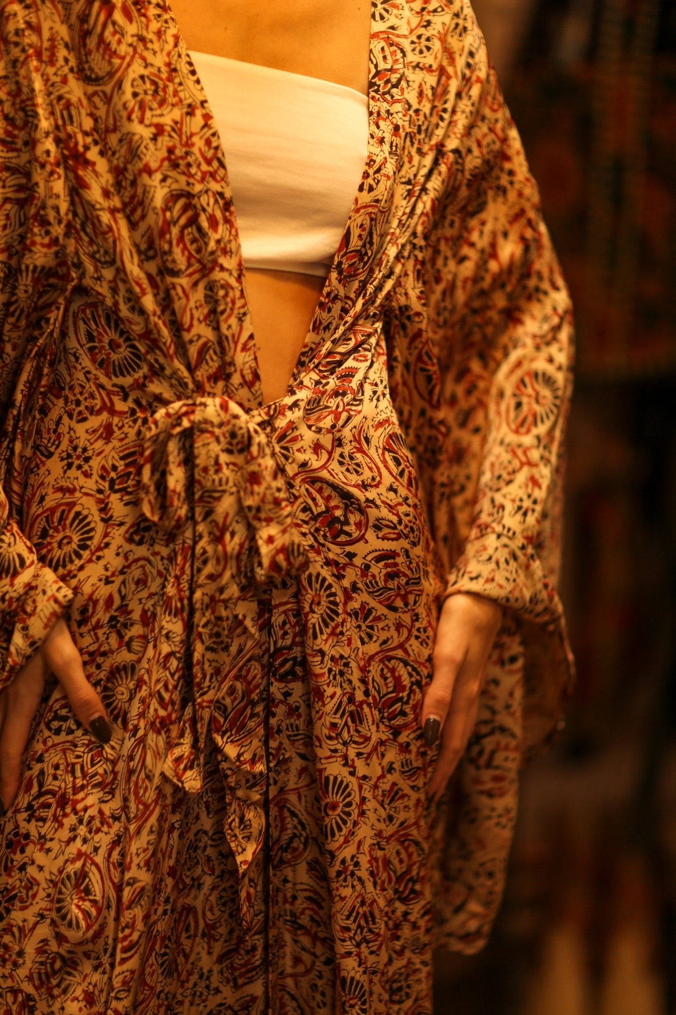 XXL WING SILk KIMONO PINA - BANGKOK TAILOR CLOTHING STORE - HANDMADE CLOTHING