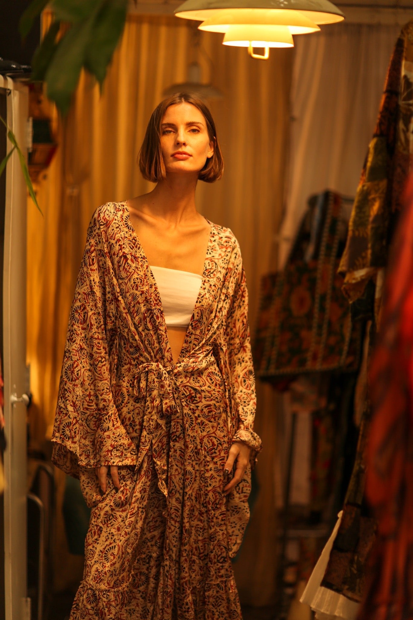 XXL WING SILk KIMONO PINA - BANGKOK TAILOR CLOTHING STORE - HANDMADE CLOTHING