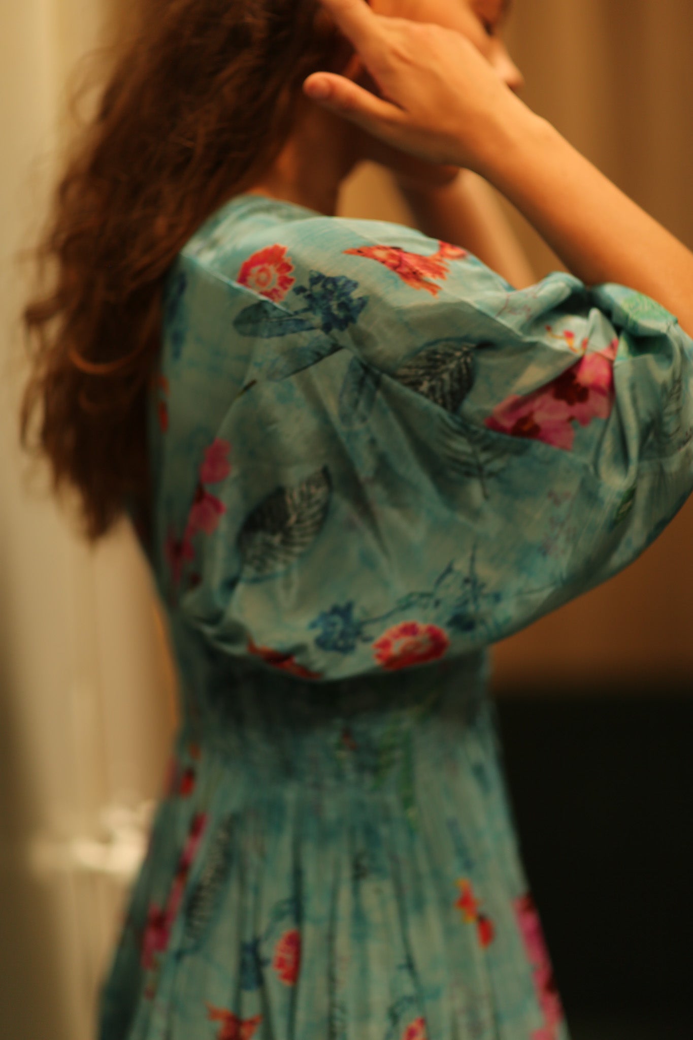 ZURI SILK DRESS LAKE BLUE - BANGKOK TAILOR CLOTHING STORE - HANDMADE CLOTHING