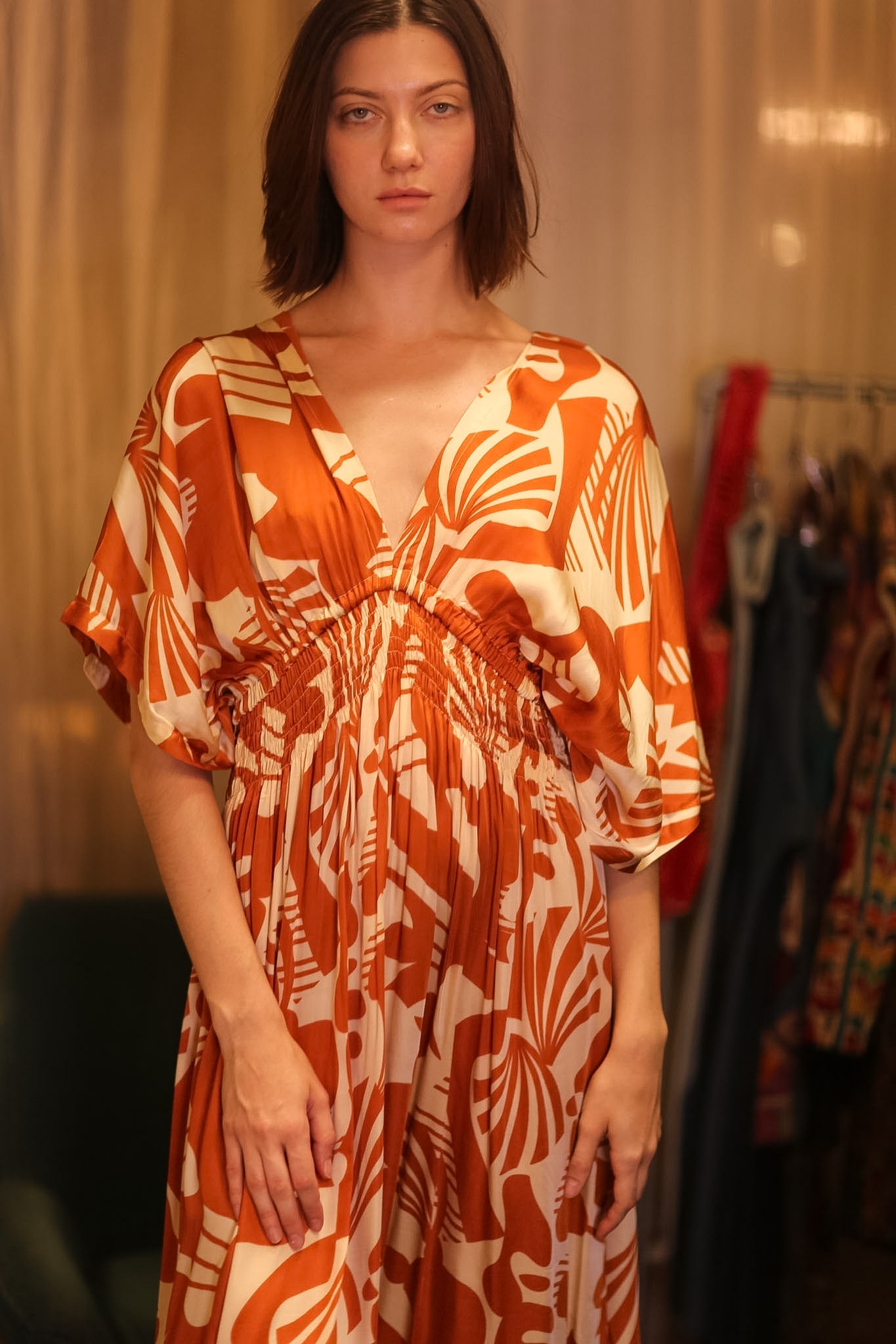 ZURI SILK DRESS SIESER - BANGKOK TAILOR CLOTHING STORE - HANDMADE CLOTHING