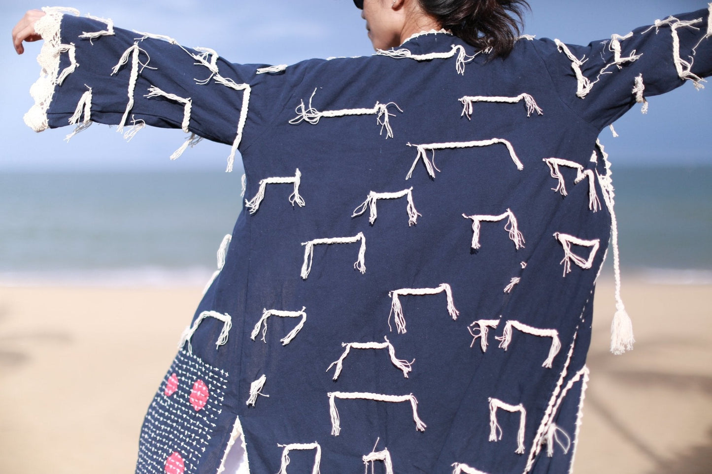 Amelia Crochet Fringe Kimono X FREE PEOPLE - BANGKOK TAILOR CLOTHING STORE - HANDMADE CLOTHING