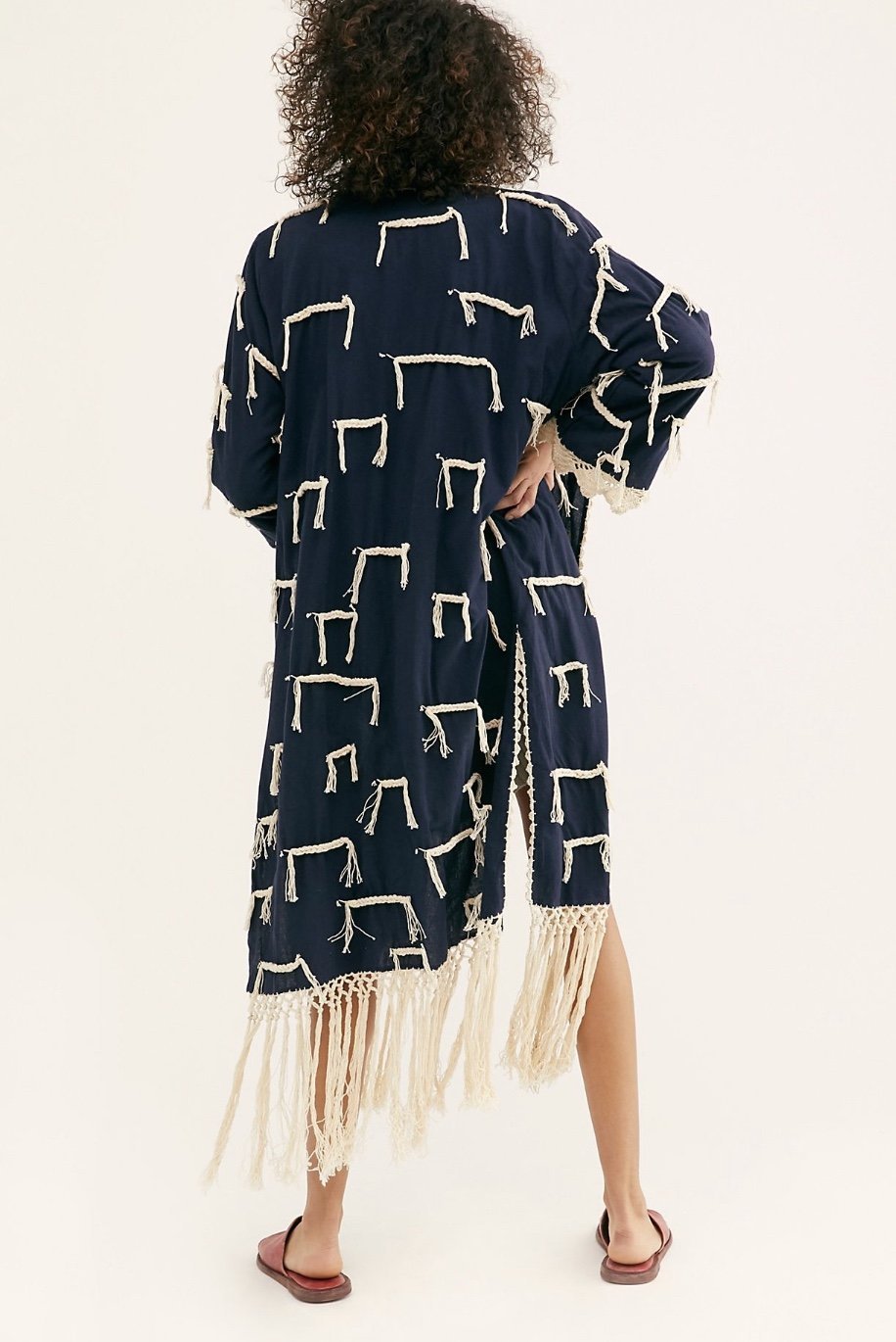 Amelia Crochet Fringe Kimono X FREE PEOPLE - BANGKOK TAILOR CLOTHING STORE - HANDMADE CLOTHING