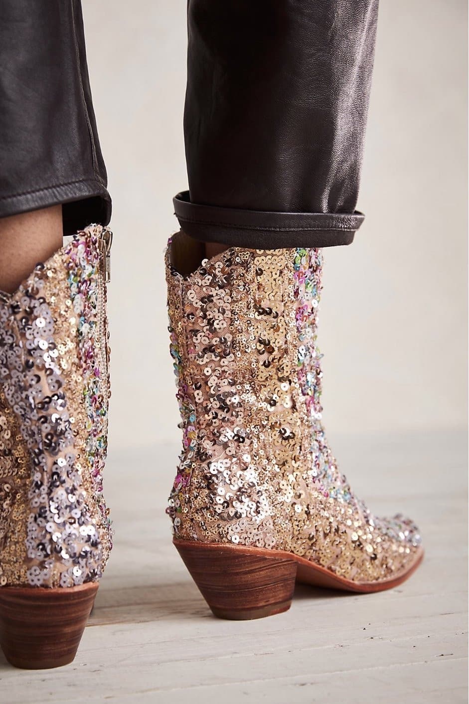 ASTERIA SEQUIN ANKLE BOOTS - BANGKOK TAILOR CLOTHING STORE - HANDMADE CLOTHING