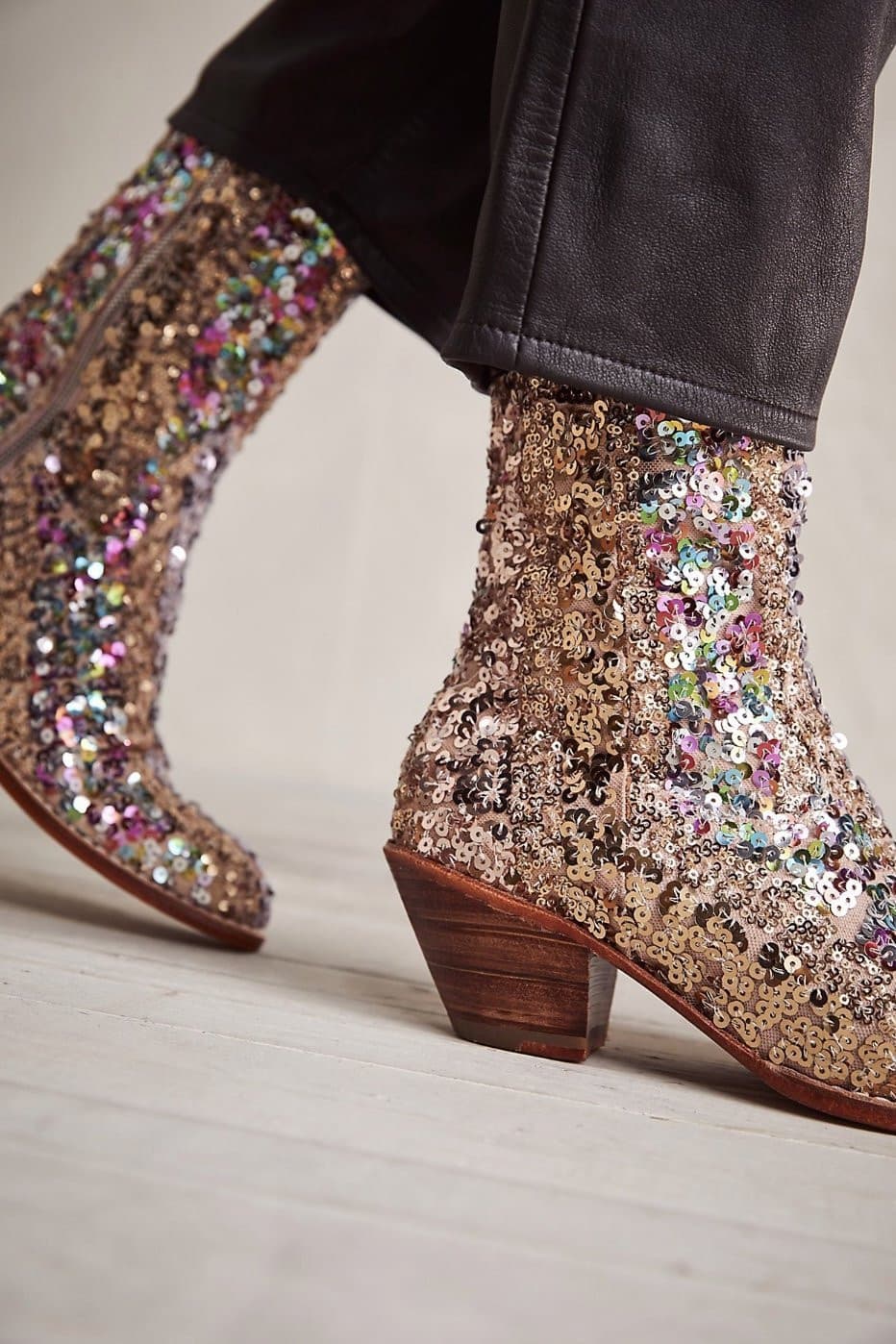 ASTERIA SEQUIN ANKLE BOOTS - BANGKOK TAILOR CLOTHING STORE - HANDMADE CLOTHING