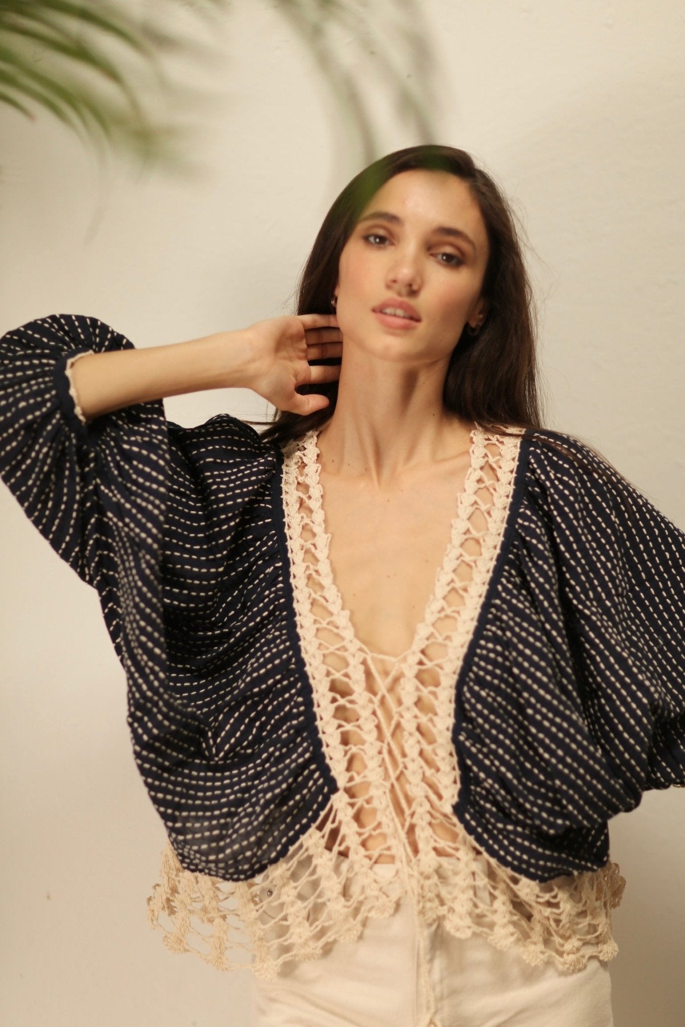 BLACK CHEILA WITH CROCHET - BANGKOK TAILOR CLOTHING STORE - HANDMADE CLOTHING