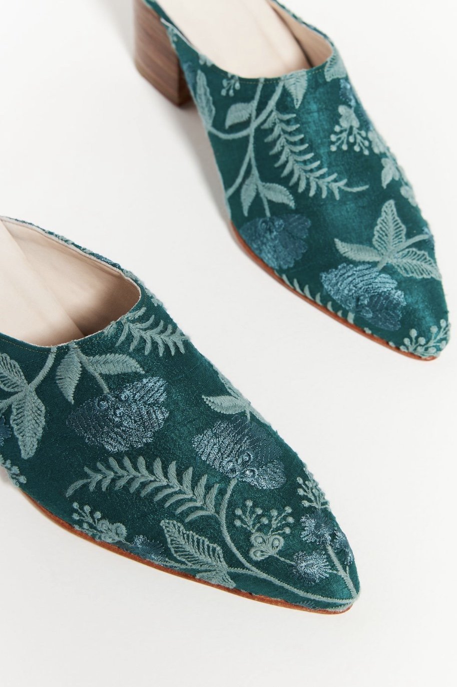 BOTANICAL HEELED MULES X ANTHROPOLOGIE - BANGKOK TAILOR CLOTHING STORE - HANDMADE CLOTHING