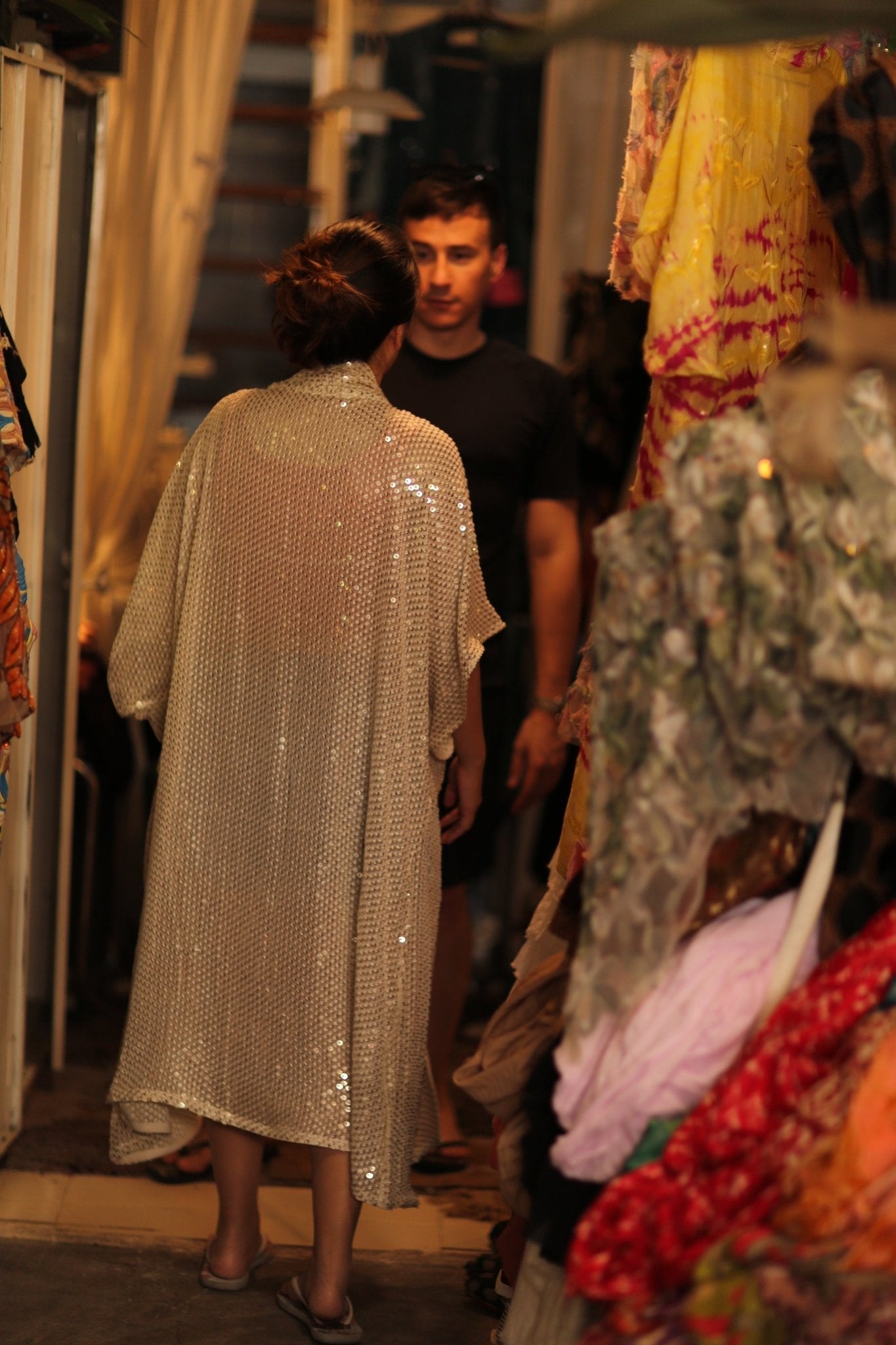 CHIFFON SILK SEQUIN EMBROIDERED KIMONO AENU - BANGKOK TAILOR CLOTHING STORE - HANDMADE CLOTHING