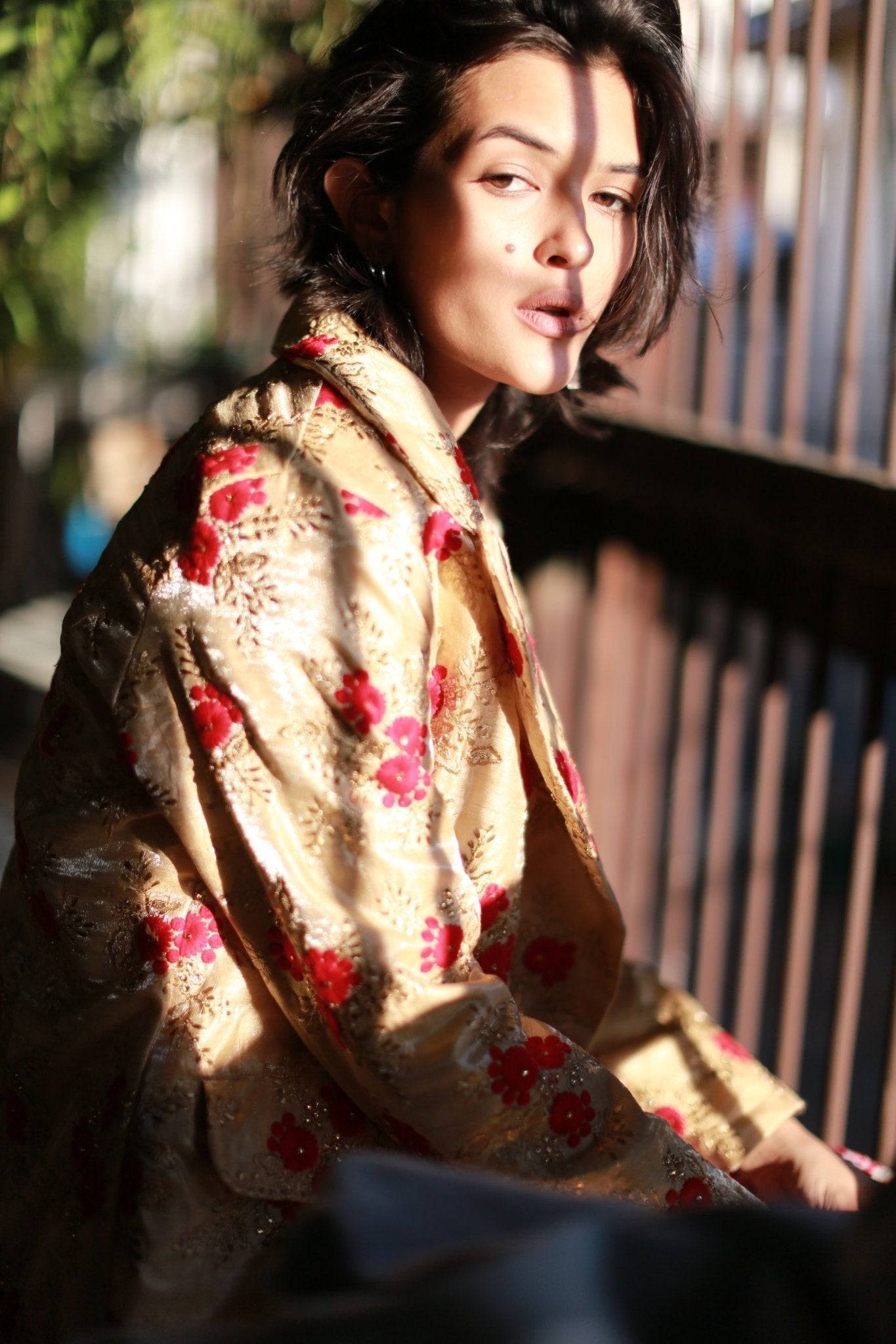 Chinese Flower Silk Embroidered Jacket Pia - BANGKOK TAILOR CLOTHING STORE - HANDMADE CLOTHING