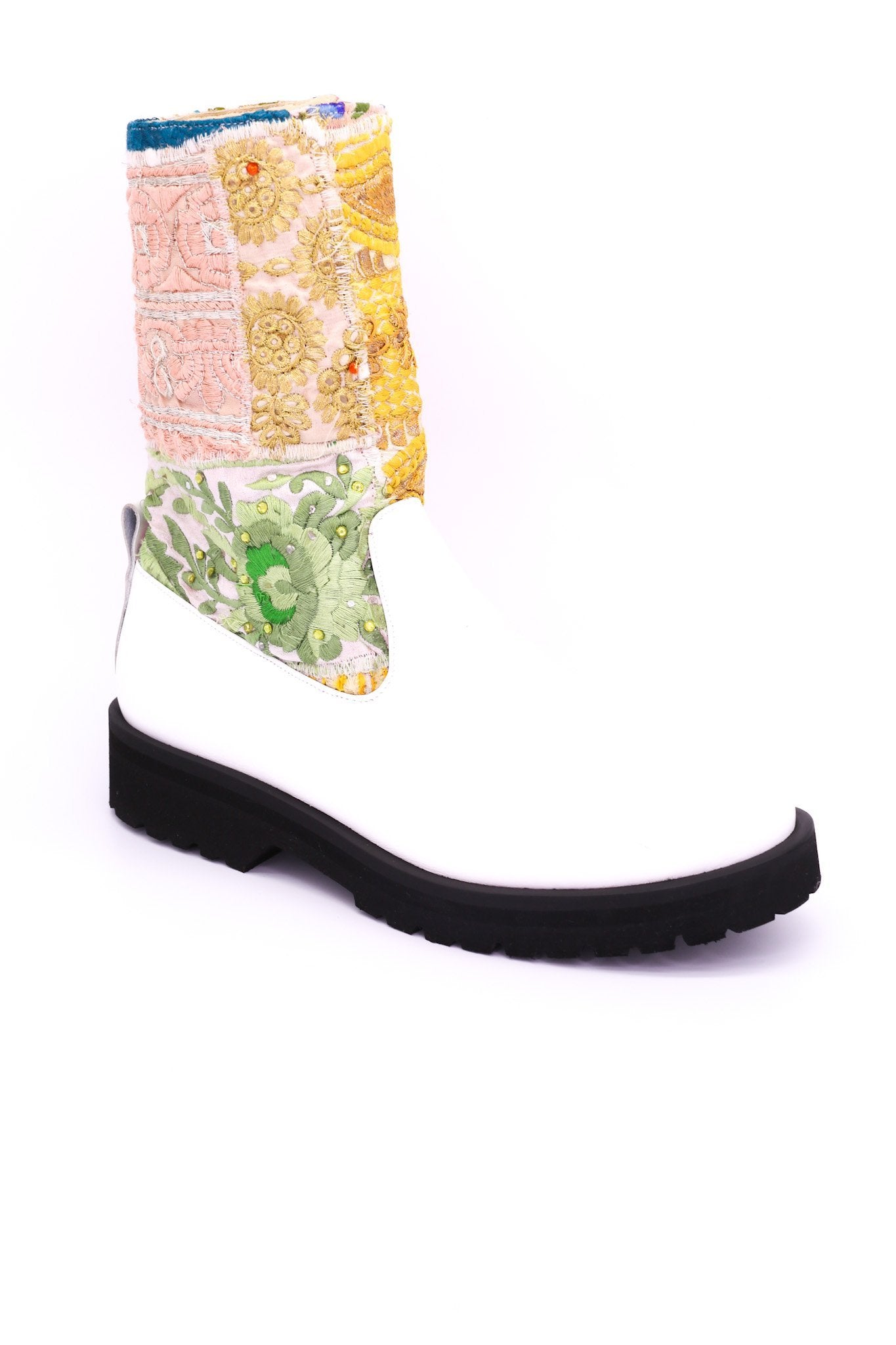 CHUNKY BOOTS EMBROIDERED PATCHWORK FREJA - BANGKOK TAILOR CLOTHING STORE - HANDMADE CLOTHING
