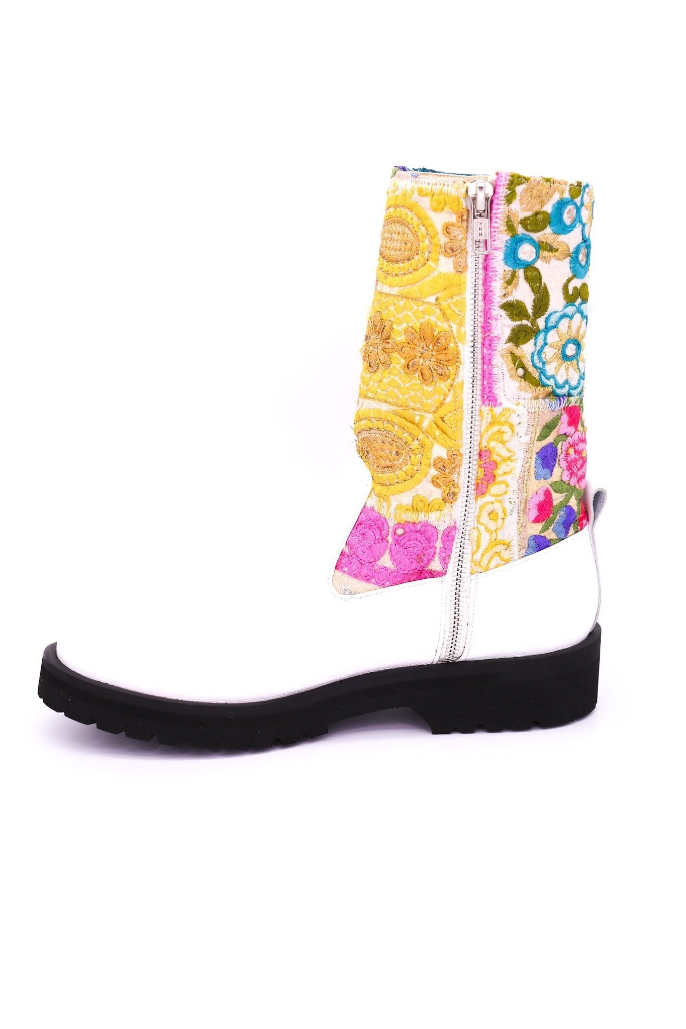 CHUNKY BOOTS EMBROIDERED PATCHWORK FREJA - BANGKOK TAILOR CLOTHING STORE - HANDMADE CLOTHING