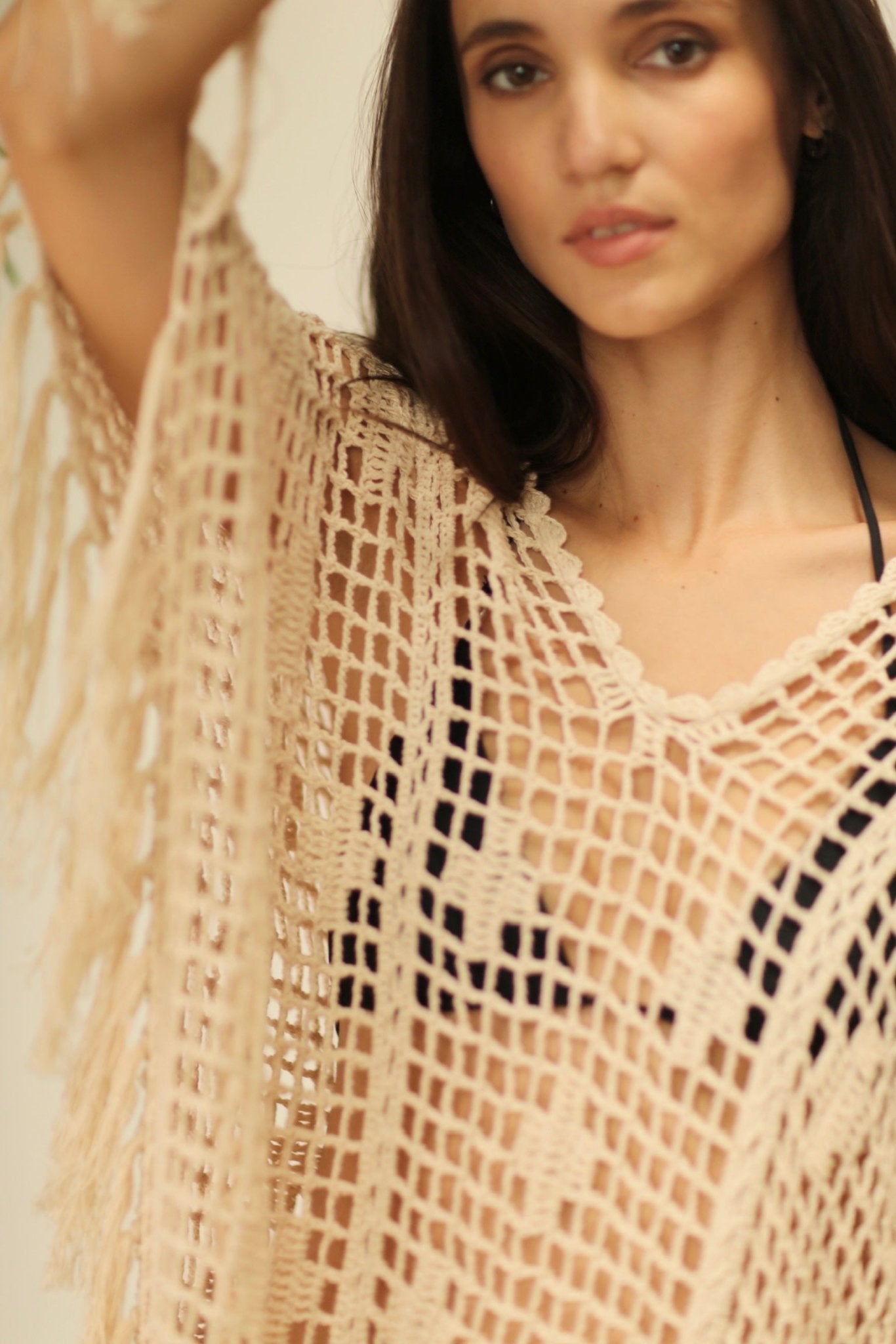 CONCODIA CROCHET KAFTAN DRESS - BANGKOK TAILOR CLOTHING STORE - HANDMADE CLOTHING