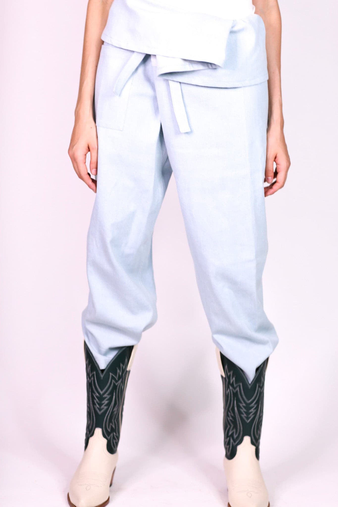 CREAM GREEN BOOTS MARJON - BANGKOK TAILOR CLOTHING STORE - HANDMADE CLOTHING
