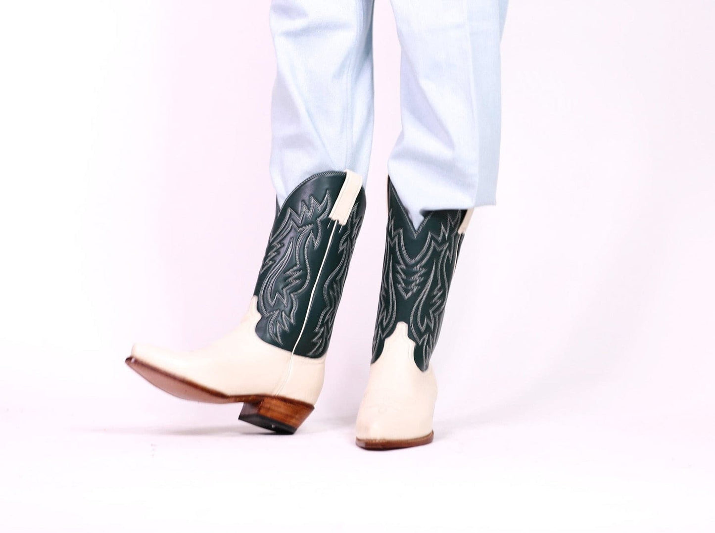 CREAM GREEN BOOTS MARJON - BANGKOK TAILOR CLOTHING STORE - HANDMADE CLOTHING
