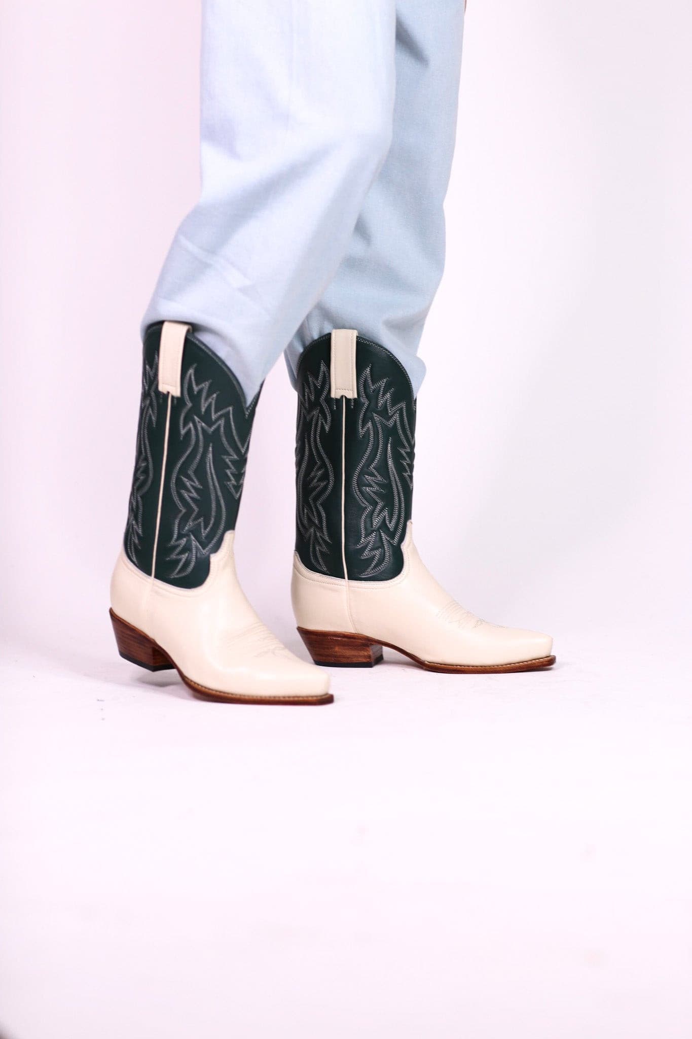 CREAM GREEN BOOTS MARJON - BANGKOK TAILOR CLOTHING STORE - HANDMADE CLOTHING