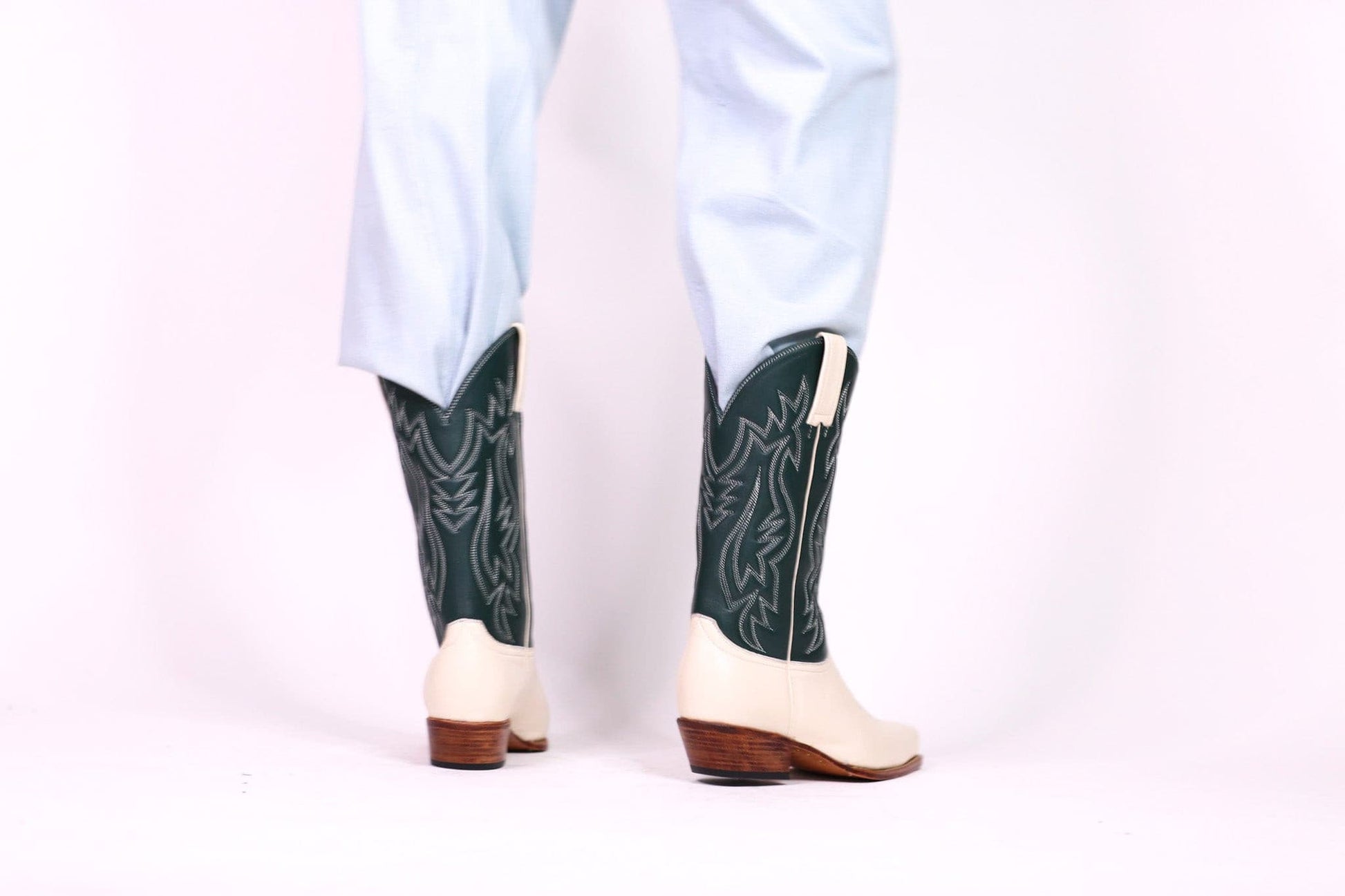 CREAM GREEN BOOTS MARJON - BANGKOK TAILOR CLOTHING STORE - HANDMADE CLOTHING