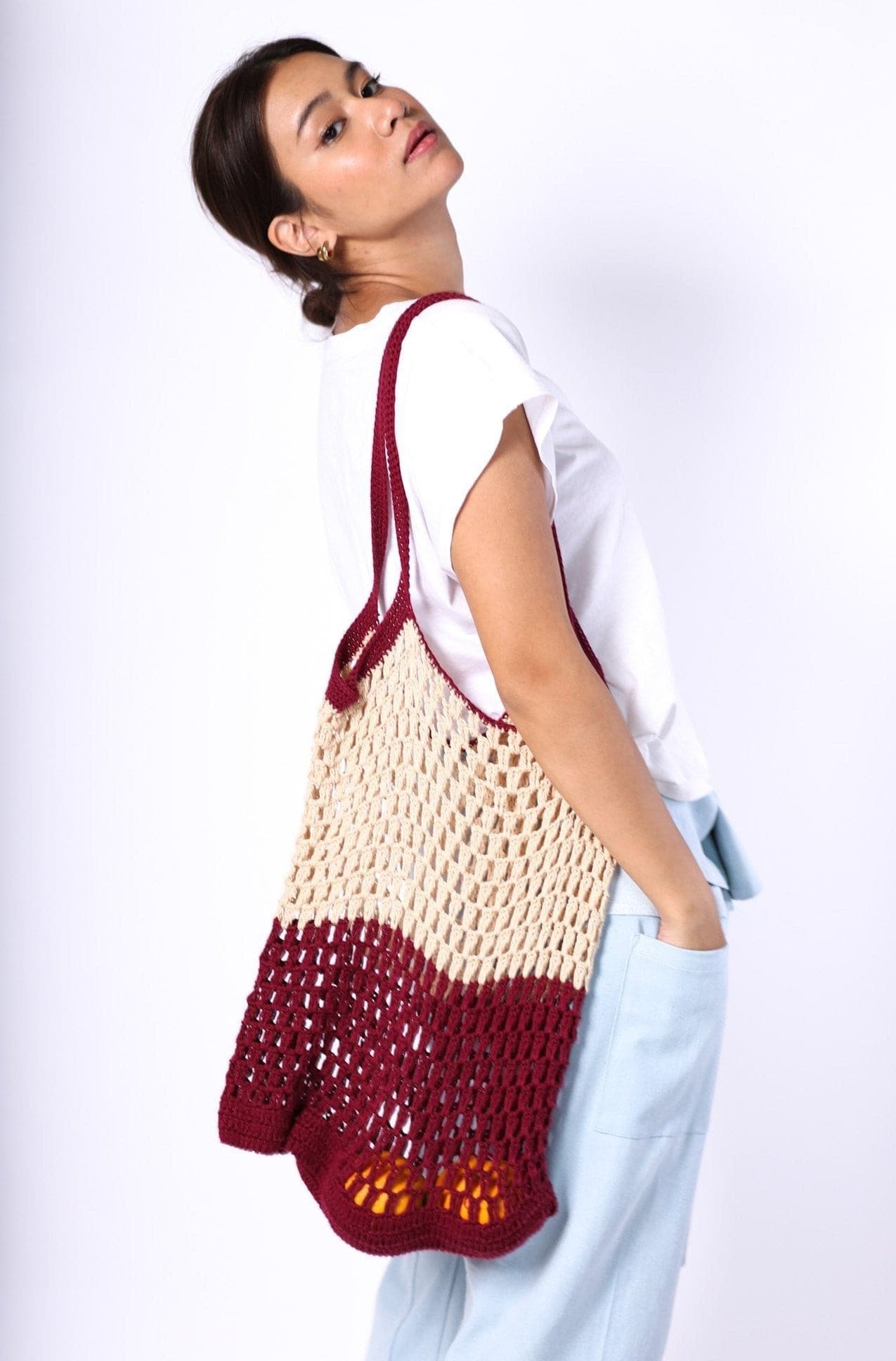 CROCHET SHOPPER BAG JASMIN - BANGKOK TAILOR CLOTHING STORE - HANDMADE CLOTHING